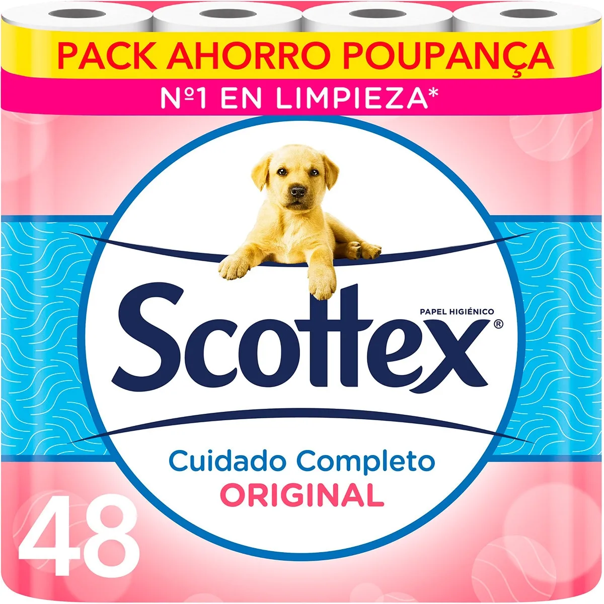 SCOTTEX papel higiénico Cuidado Completo Original paquete 48 rollos