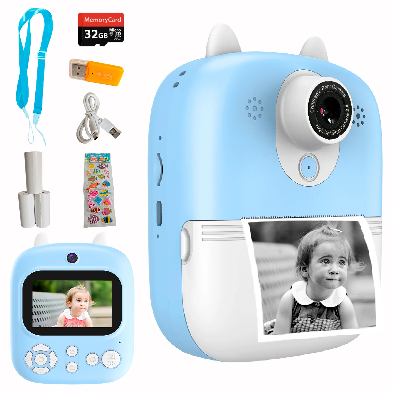 Cámara Digital Infantil Con Pantalla De 2.4″ Y 32GB – 12MP HD 1080p Para Selfies, Juguete Educativo Para Niños De 3 A 10 Años