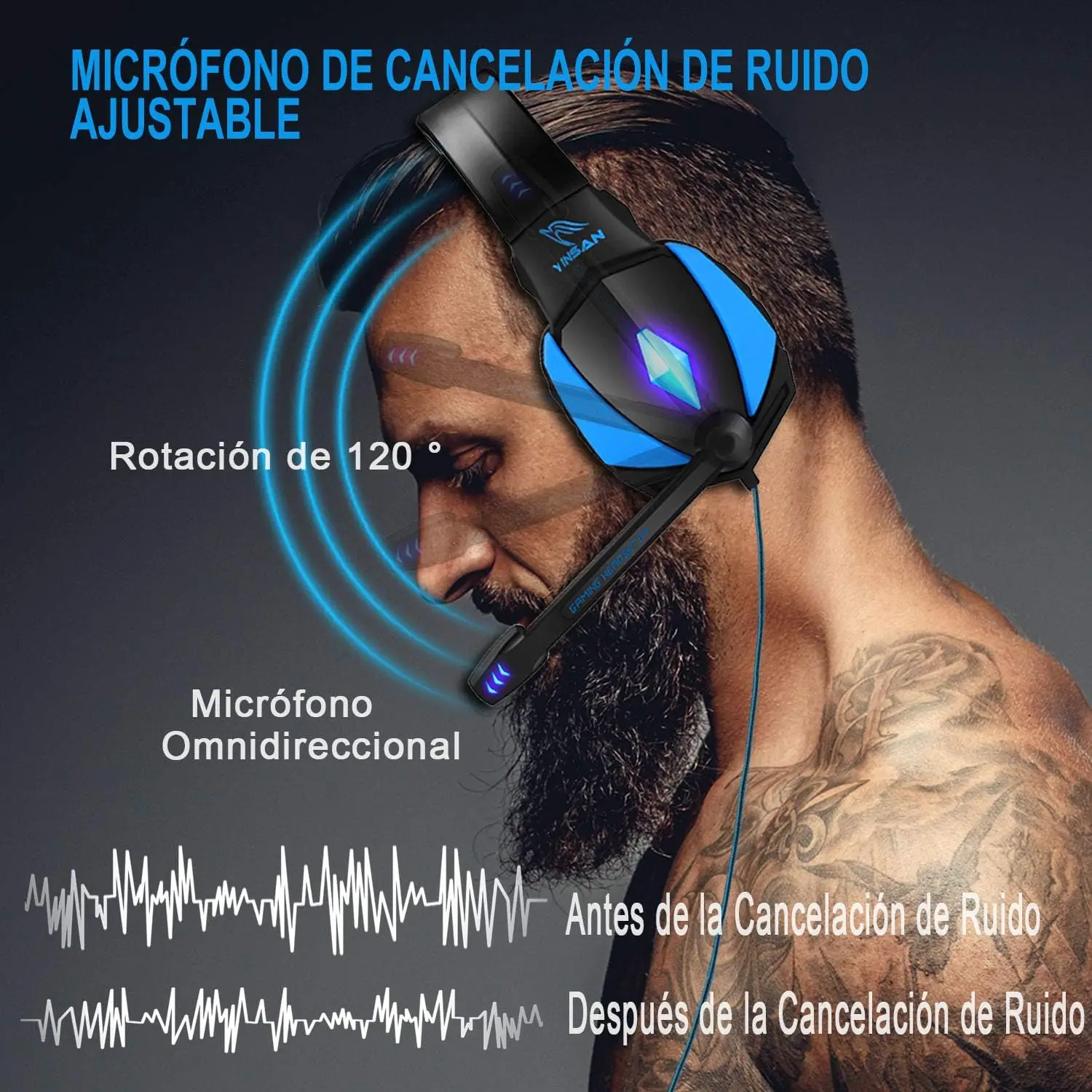 Cascos Gaming Cascos Yinsan Auriculares Gaming YINSAN TM-8 Sonido