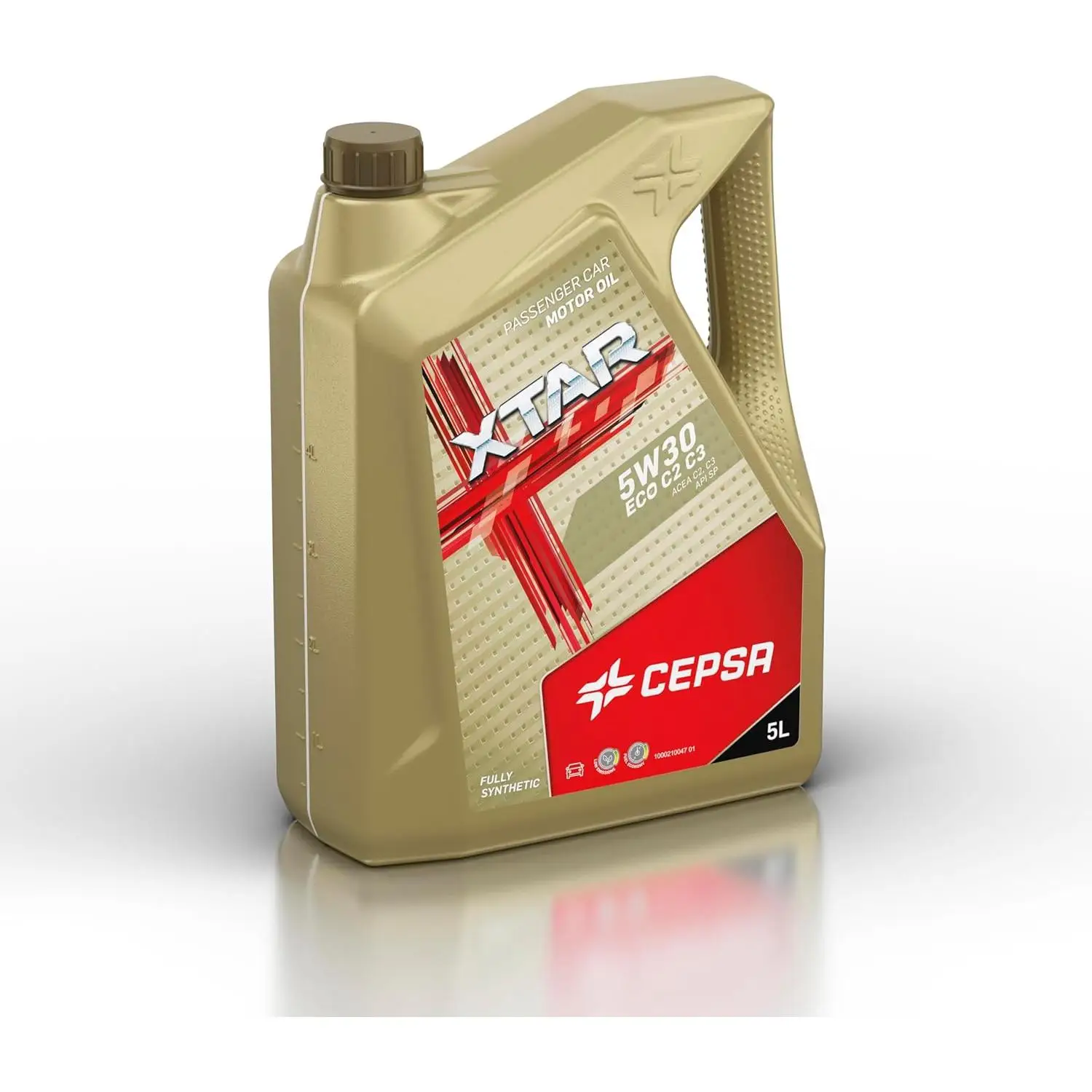 CEPSA XTAR 5W30 ECO C2 C3 5L- Lubrificante sintetico per veicoli ibridi, Benzina e Diesel, Oro, L'imballaggio può variare