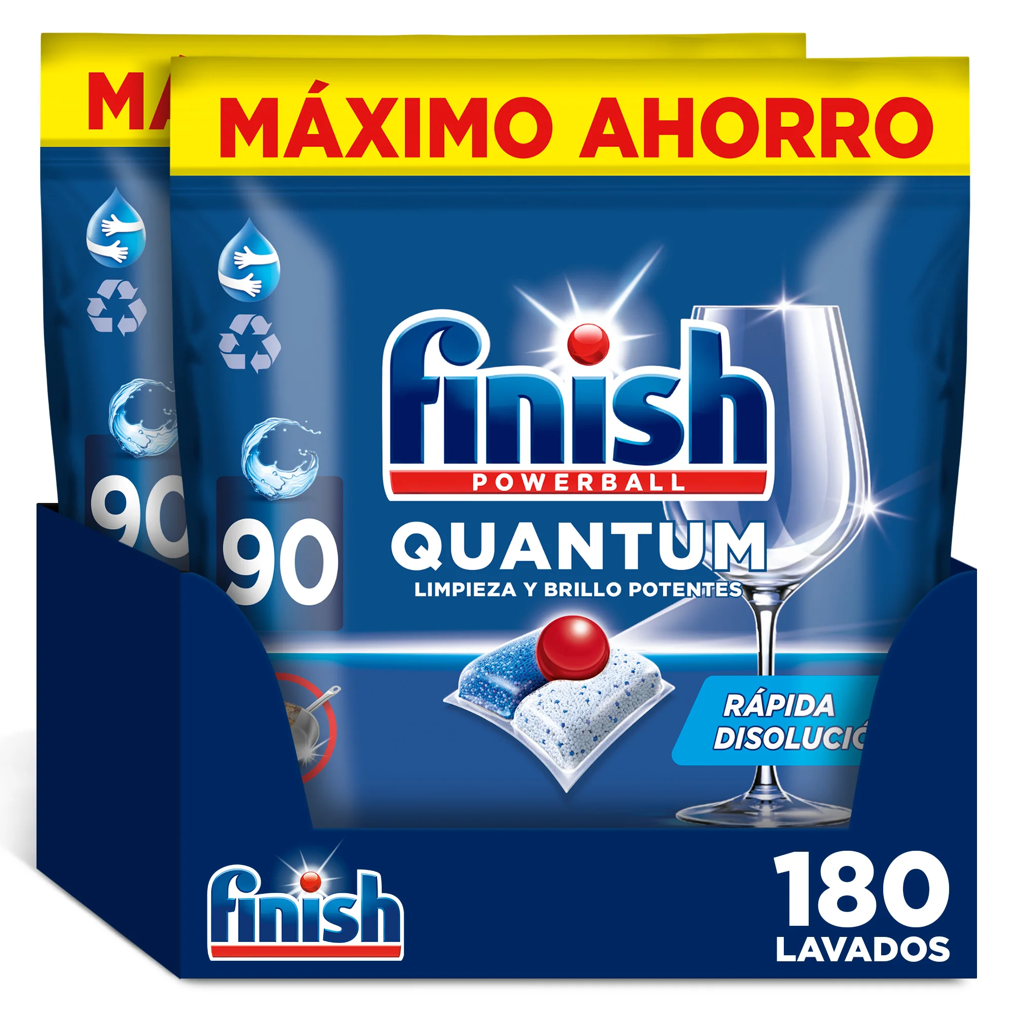 Finish Powerball Quantum 180 Pastillas para lavavajillas Regular