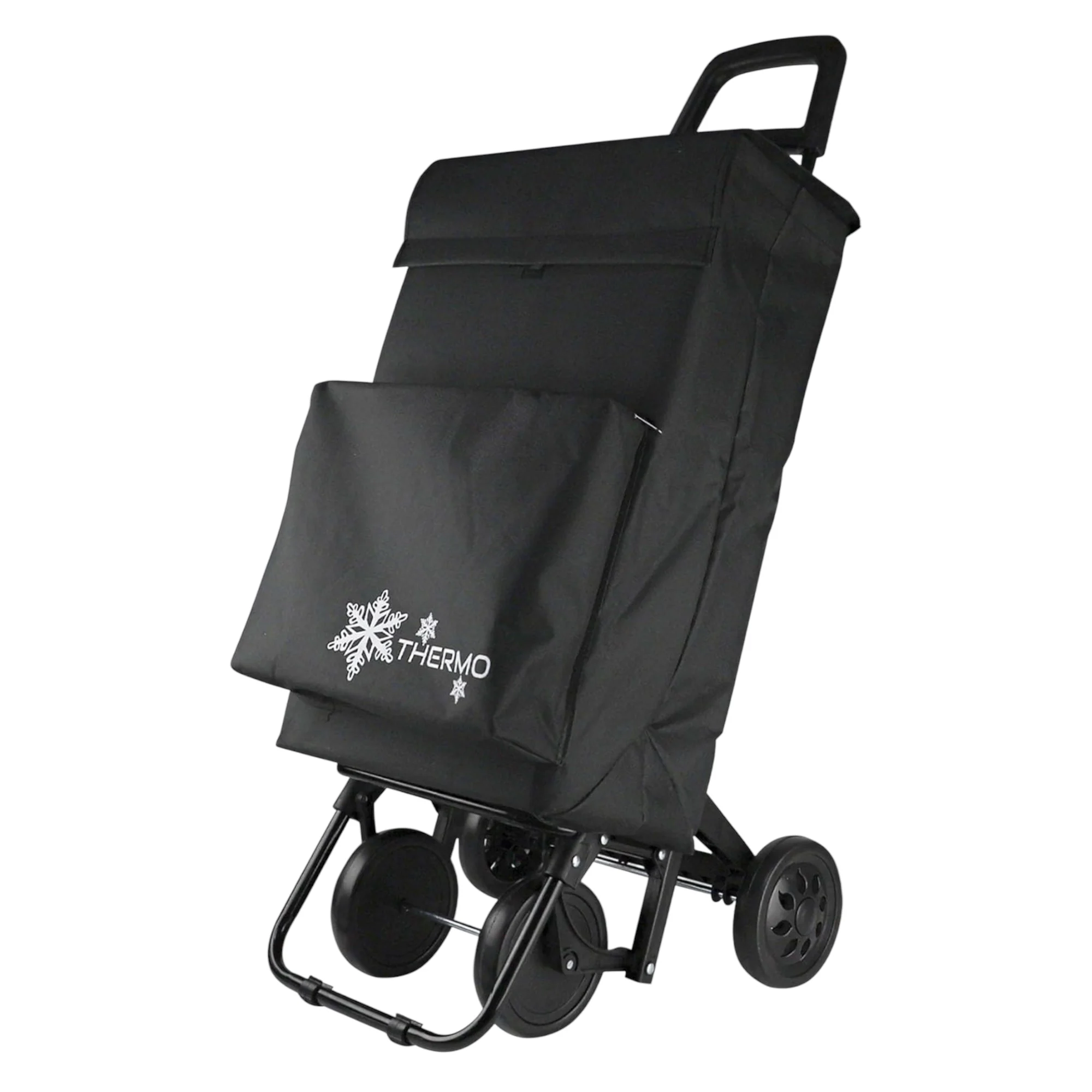 Folding Shopping Cart with Thermal Bag, Lightweight, 4 Wheels, 94x44x38cm, 40L Capacity, Waterproof, Durable, Compact Design for Easy Storage, Ideal for Grocery Shopping.