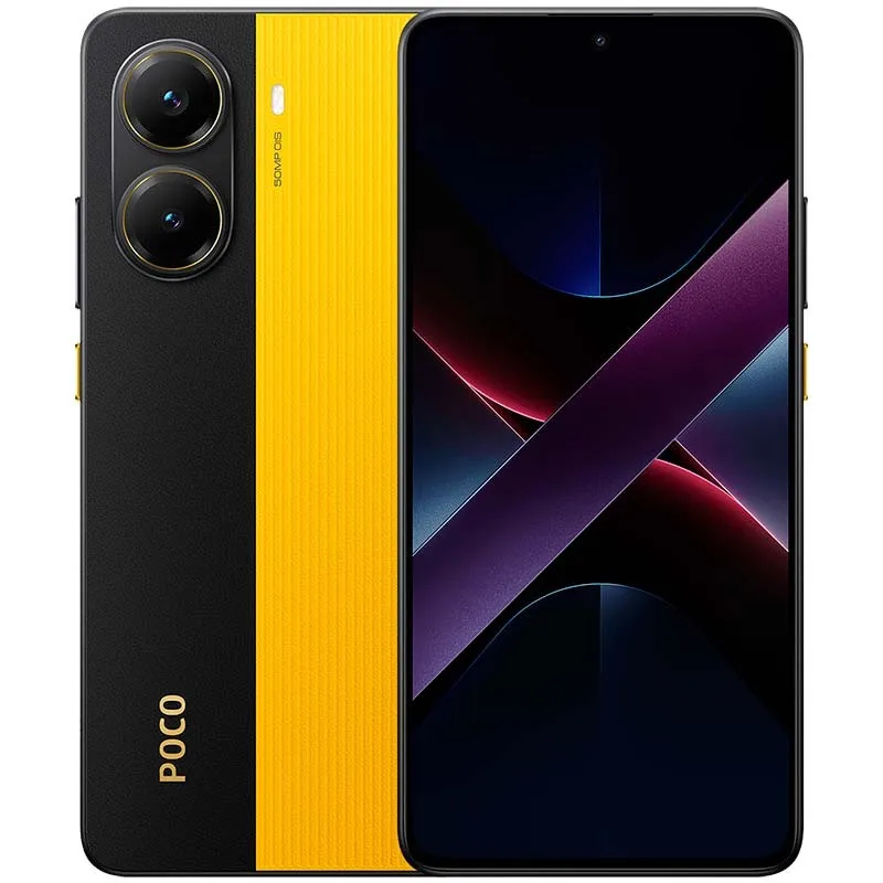 POCO X7 Pro Global Version Smartphone with 6.67" 1.5K AMOLED display, Dimensity 8400-Ultra CPU, 8GB/12GB RAM, 256GB/512GB storage, 6000mAh battery, 90W charging, IP68 water resistance, supports 5G and NFC.