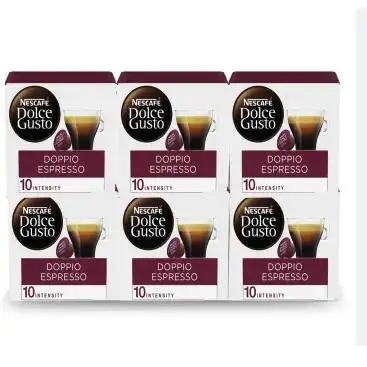NESCAFÉ Dolce Gusto Espresso Doppio, 96 cápsulas, Intensidad 10, Café arábica y robusta (6 pack x 16) total 96 capsulas