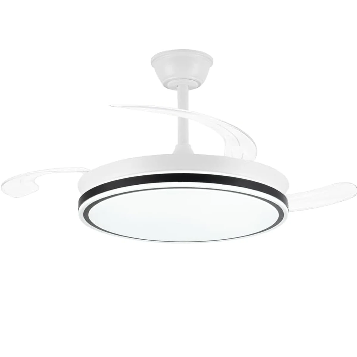 LED Ceiling Fan with Light 72W - Silent DC Motor, Retractable Blades, 6 Speed Settings, Warm/Cool Light (3000K-4000K-6000K), Ø102 cm, Remote Control, Energy Class E, Perfect for Living Room and Bedroom.