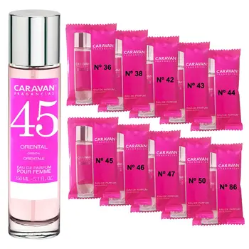 CARAVAN FRAGRANCES Profumo da donna No45 da 150 ml + Set di 10 fiale di diverse fragranze femminili di Caravan per scoprire nuovi aromi