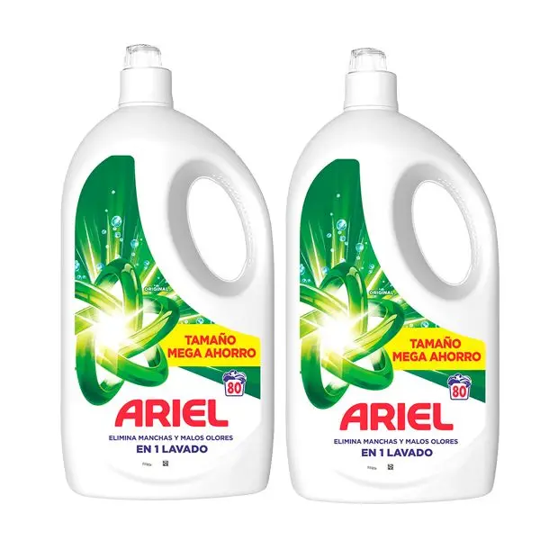 Ariel | Original Detergente Líquido Para Lavadora_ 2x80 Lavados_ Limpieza Mejorada En Ciclos Más Fríos Con 5 Acciones Para Una Limpieza Extraordinaria 160 lavados