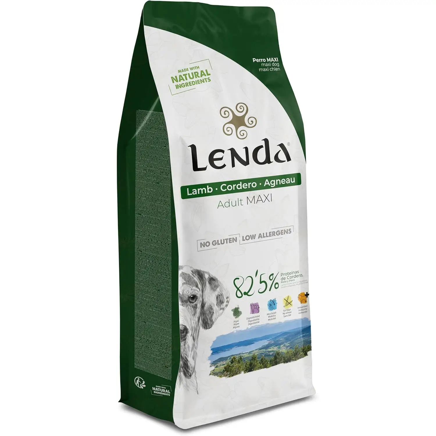 Lenda Lamb Maxi - Cibo per Cani di Taglia Grande con Agnello Senza Glutine - Ipoallergenico