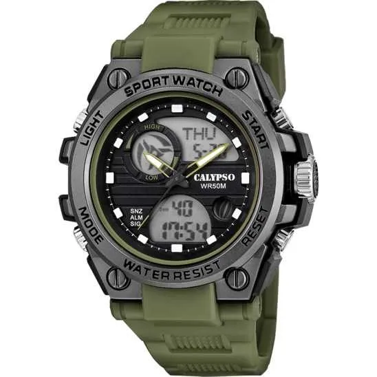 Reloj Calypso Hombre Deportivo Street Style Verde Analógico