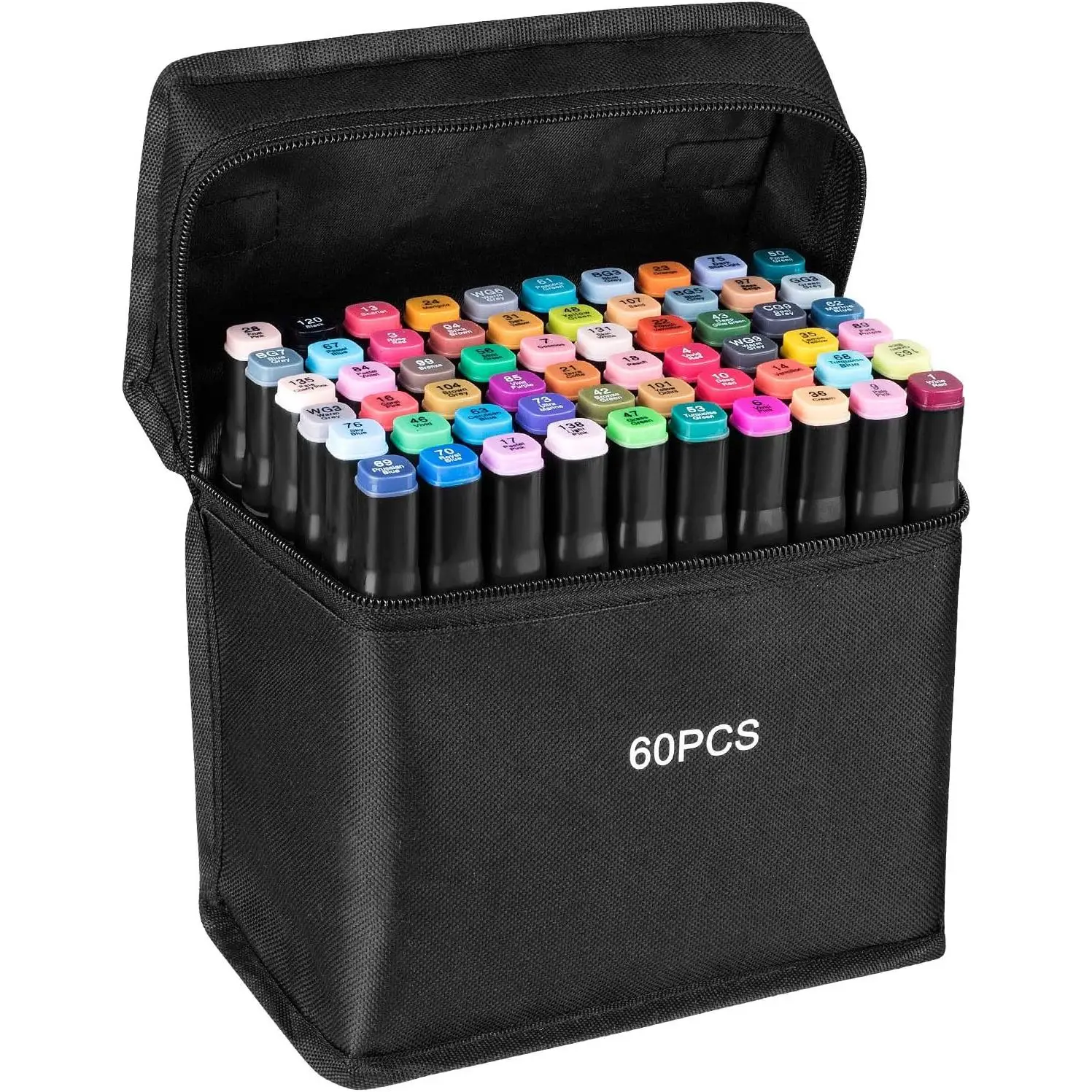 Art Markers Permanent Graffiti Double Tip, Set of 24/36/60/80 Colored Markers for Drawing and Animation, Highly Pigmented and Waterproof, Ideal for School Supplies and Artistic Projects.