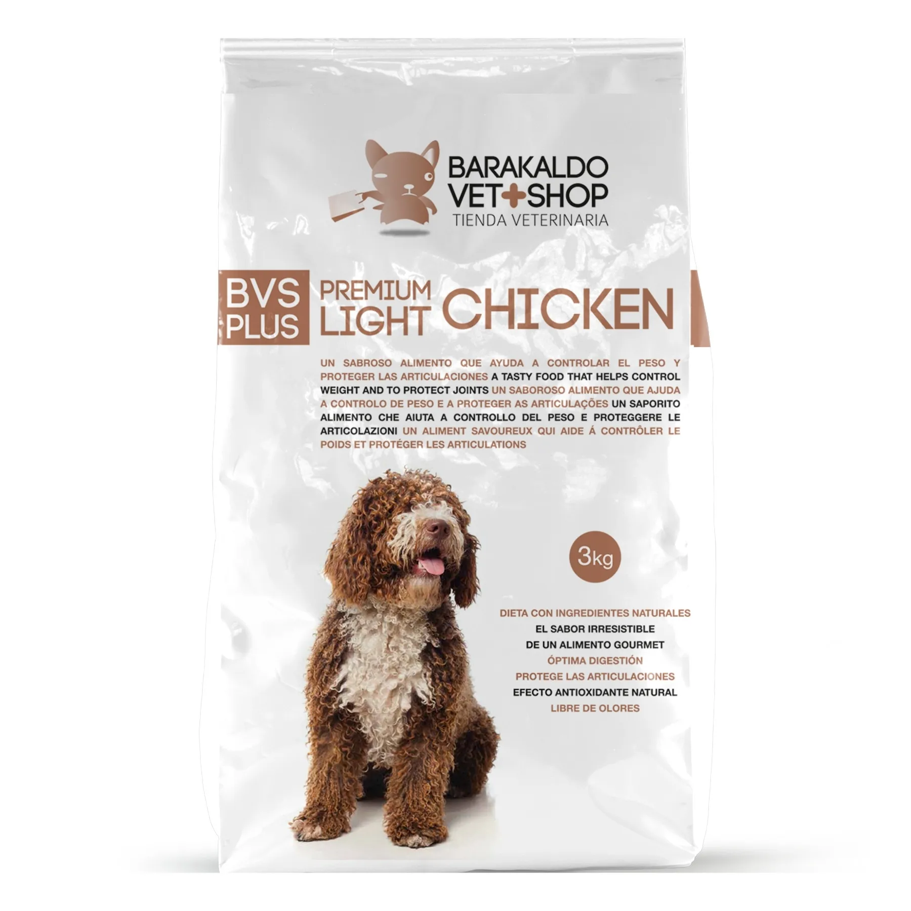 Pienso para Perros Premium Light Chicken | Sabroso alimento completo para controlar el peso y proteger las articulaciones en perros adultos | Varios formatos | BARAKALDO VET+SHOP