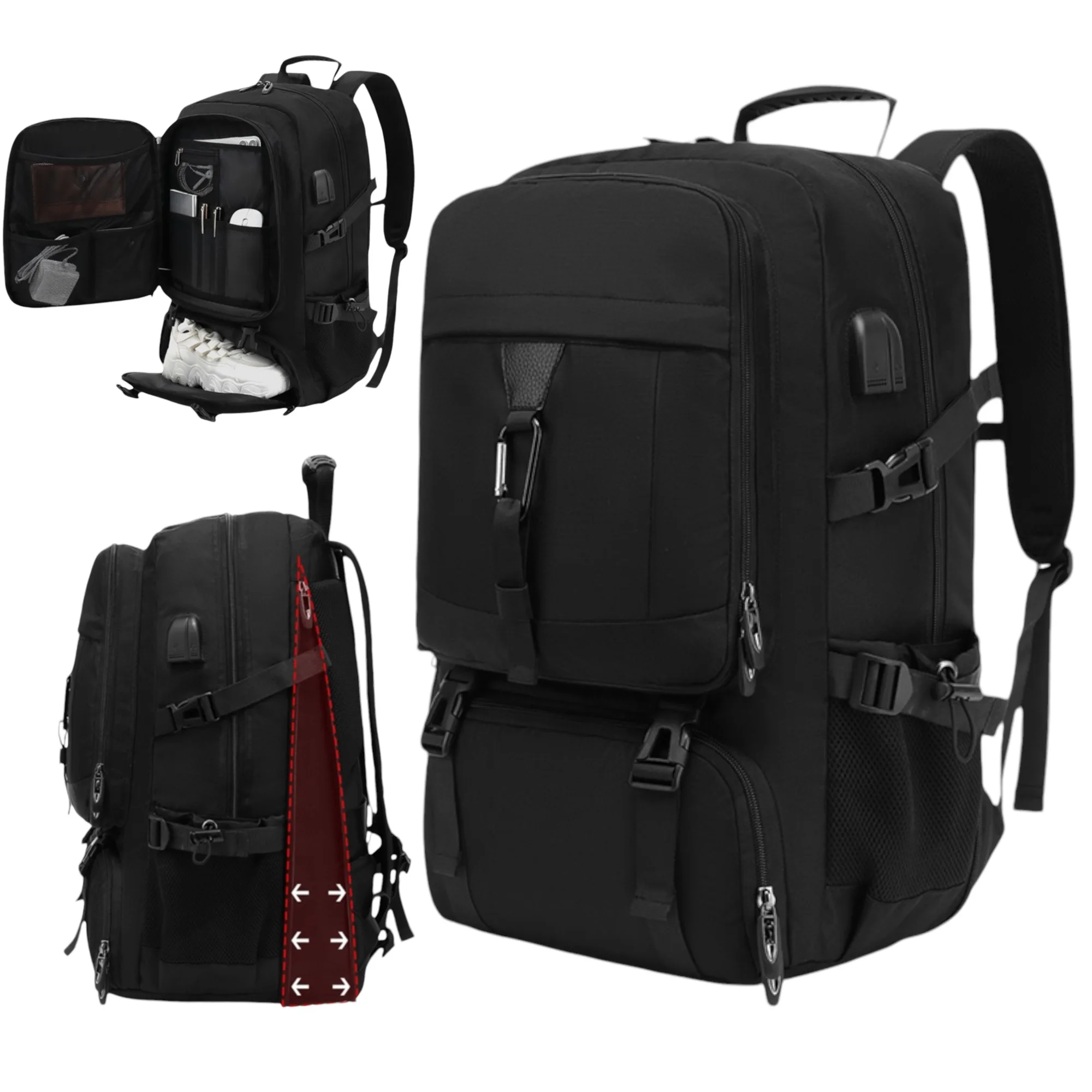 Mochila de Viaje para Cabina de Avin 45x36x20 para Vueling, EasyJet, Ryanair Equipaje de Mano Impermeable y Espaciosa con Compartimento para Zapatos y Mochila Antirrobo Multifuncional para Viajes ( 2499 026-001 )