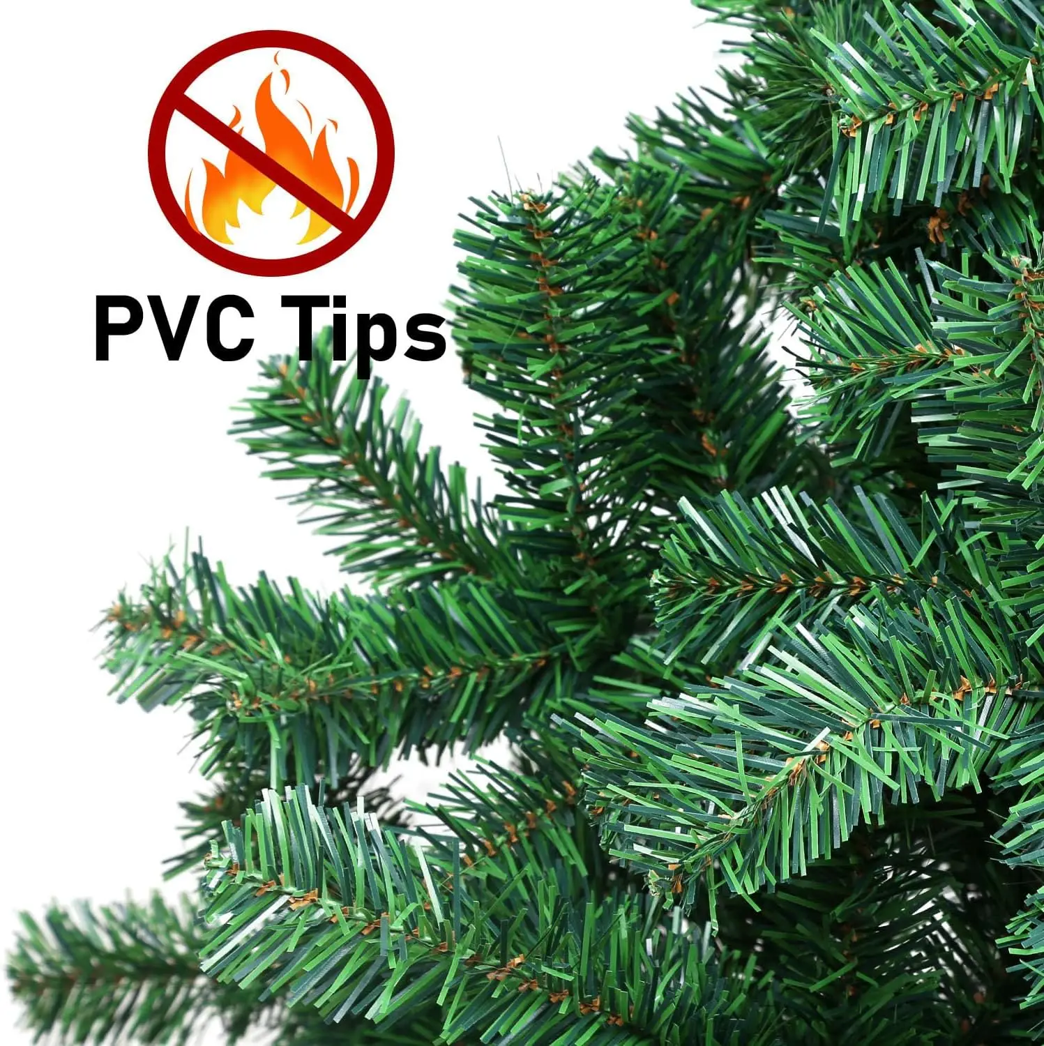 Árbol de Navidad Artificial Abeto de Hoja Espumillón 120/150/180/210/240cm Arboles verde/blanco con Soporte Metálico - Imagen 2