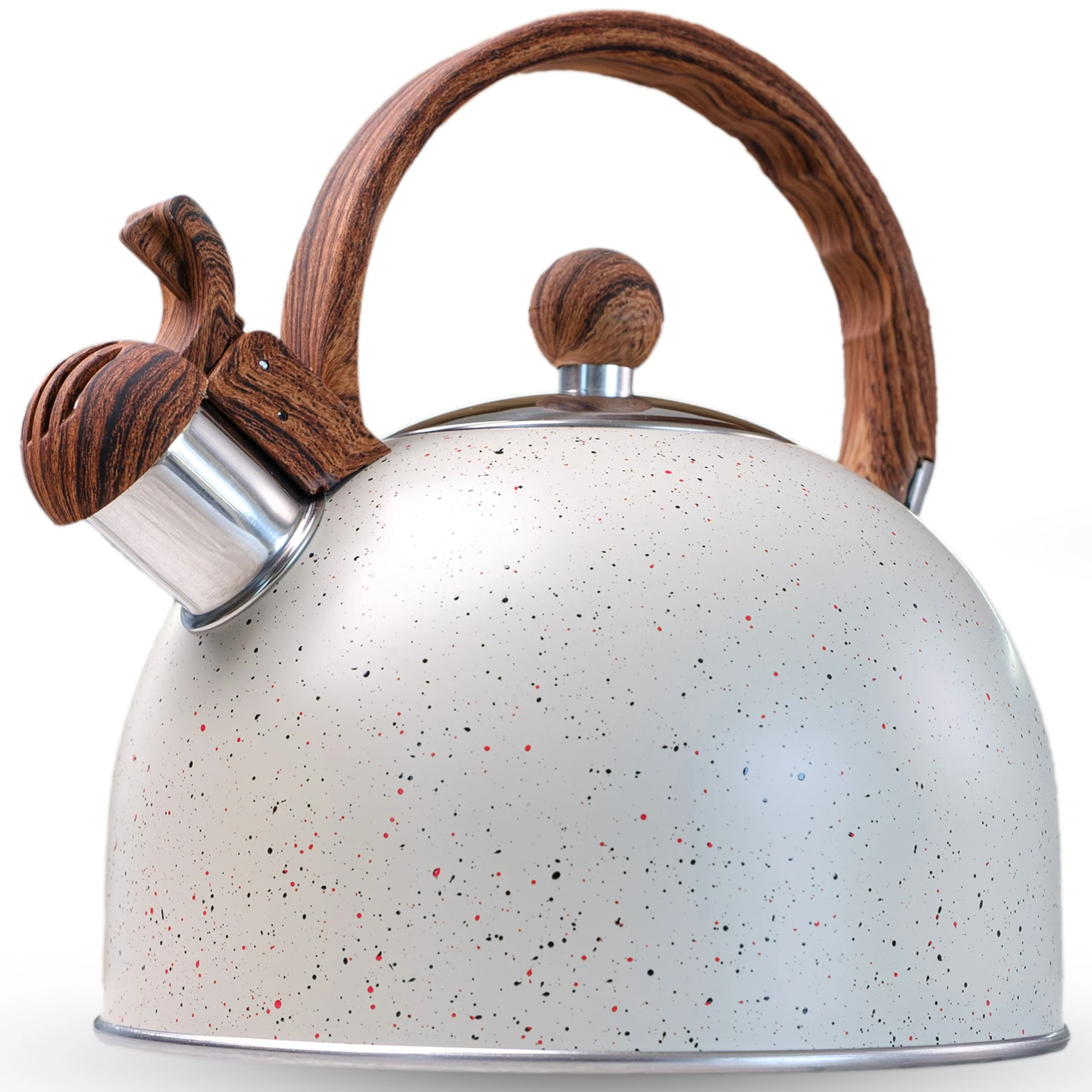 LA MOUSTACHE Tetera de Agua Silbante Vintage 2,5L de Acero Inoxidable - Kettle