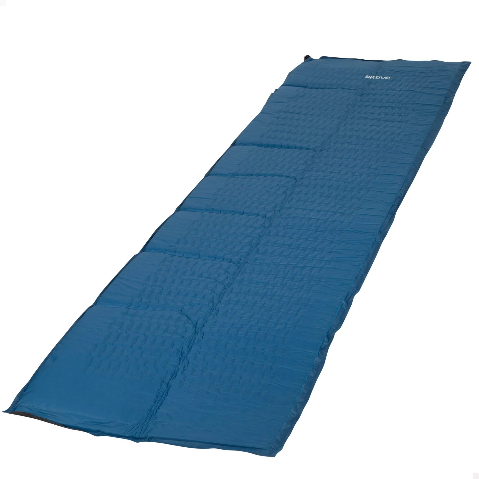 Aktive - Esterilla hinchable plegable, 175x56 cm, 1 persona, color azul, fabricada de ripstop y foam, autoinflable, colchón hinchable individual, incluye bolsa de transporte, esterilla plegable playa, acampada accesorios
