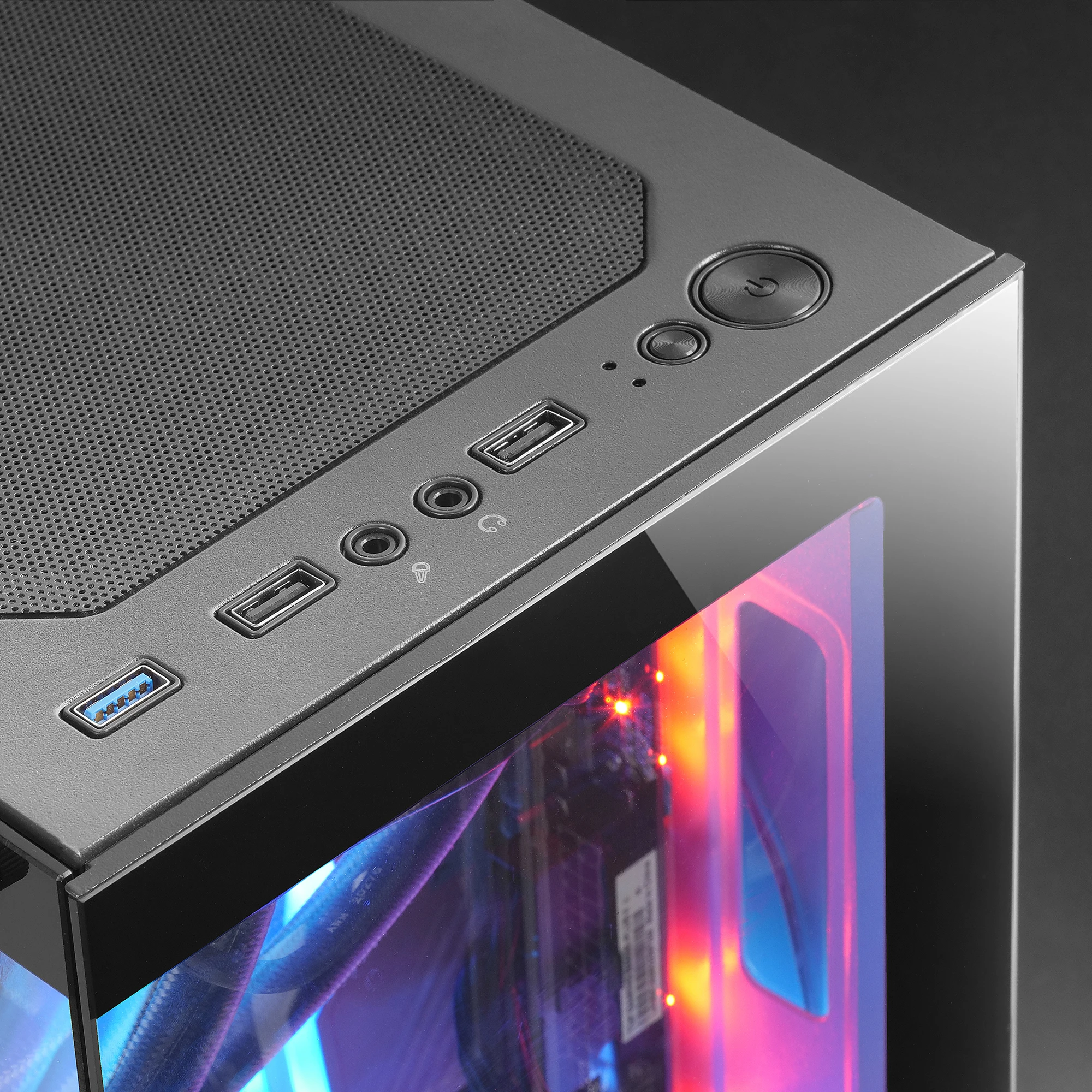 Mars Gaming MC-SE, Caja PC Micro-ATX, Panel Frontal y Lateral de Cristal Sin Marco, Diseño Inferior con Tecnología AirTech Mesh, Minitorre Gaming Doble Cámara, Soporte Refrigeración Líquida, Minitorre PC Negra, Rosa o Blanca - Imagen 4