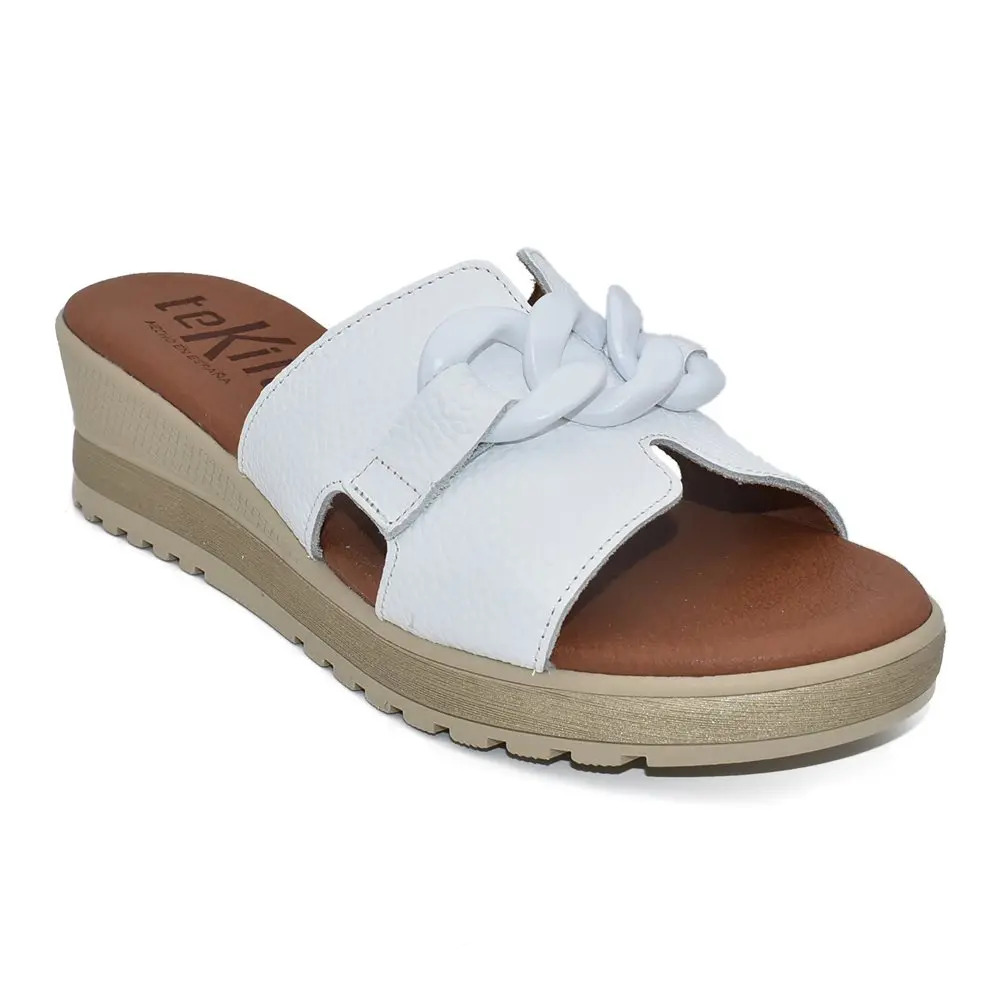 PlatiNum leather sandals side view