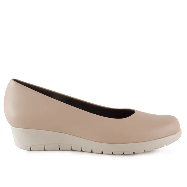 PlatiNum leather wedge shoes side view