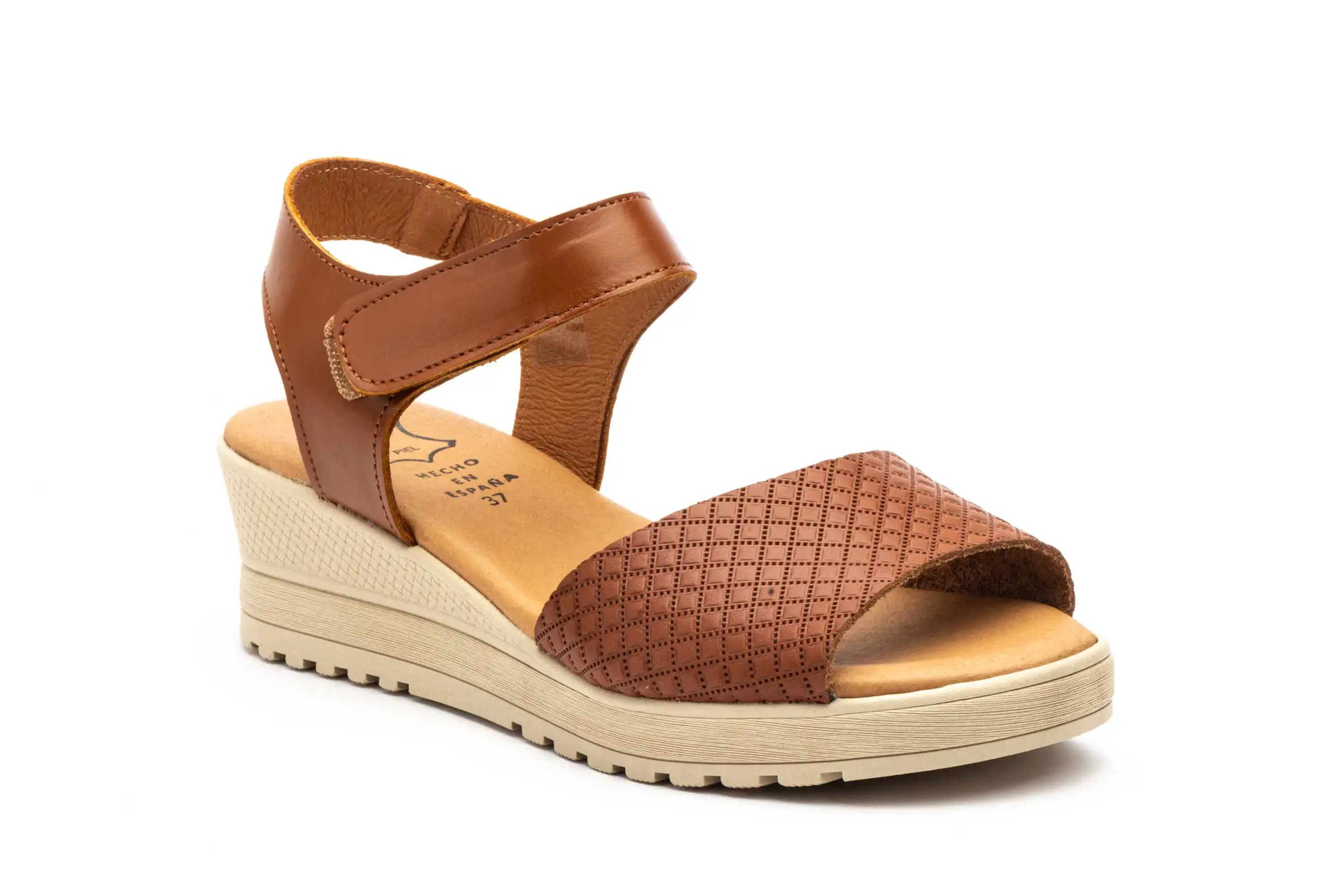 Black wedge sandals back view