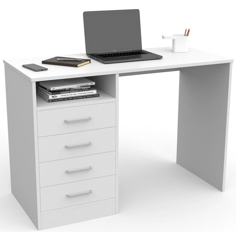 Dormidan - Office Desk with 4 Drawers, Modern Melamine Construction, 110cm x 50cm x 76cm, Ideal for Study or Work, Stylish and Durable, Perfect for Any Room, Top-quality Material, Utility Drawer, Height 76cm.