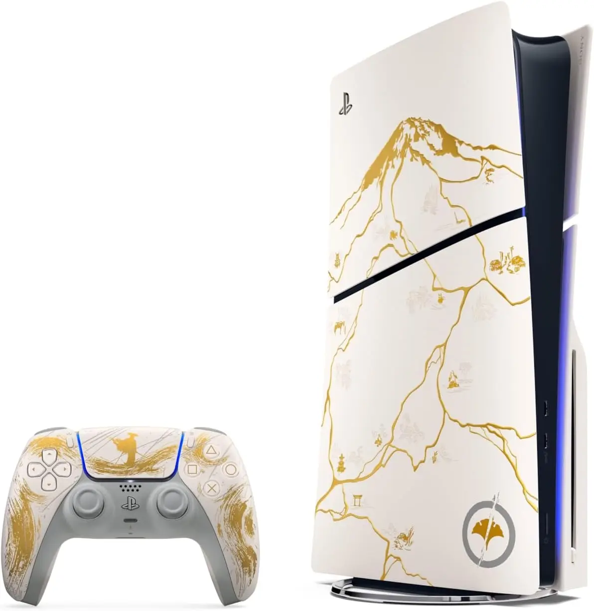 Sony PlayStation 5 Slim Edizione Limitata GOLD Console 1TB con Controller DualSense - SSD ad alta velocità, Gaming 4K a 120fps, include codice download di Ghost of Yōtei e feedback haptico avanzato per un'esperienza di gioco immersiva. - immagine 2