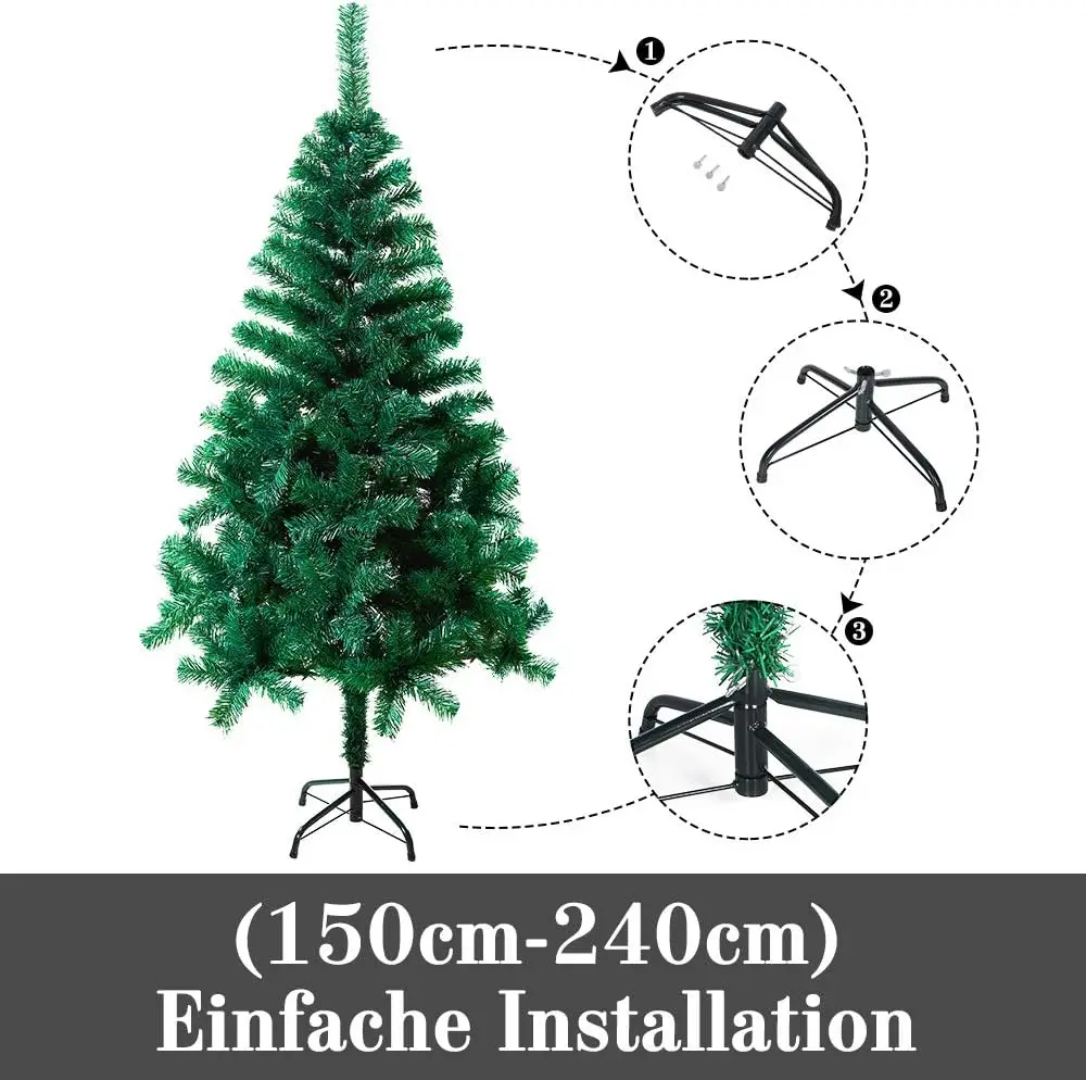 Árbol de Navidad Artificial Árbol Material PVC Natural Verde con Soporte Metálico Pequeño 60cm 90cm de mesa 120cm 150cm Mediano 180cm Grande 210cm 240cm - Imagen 8