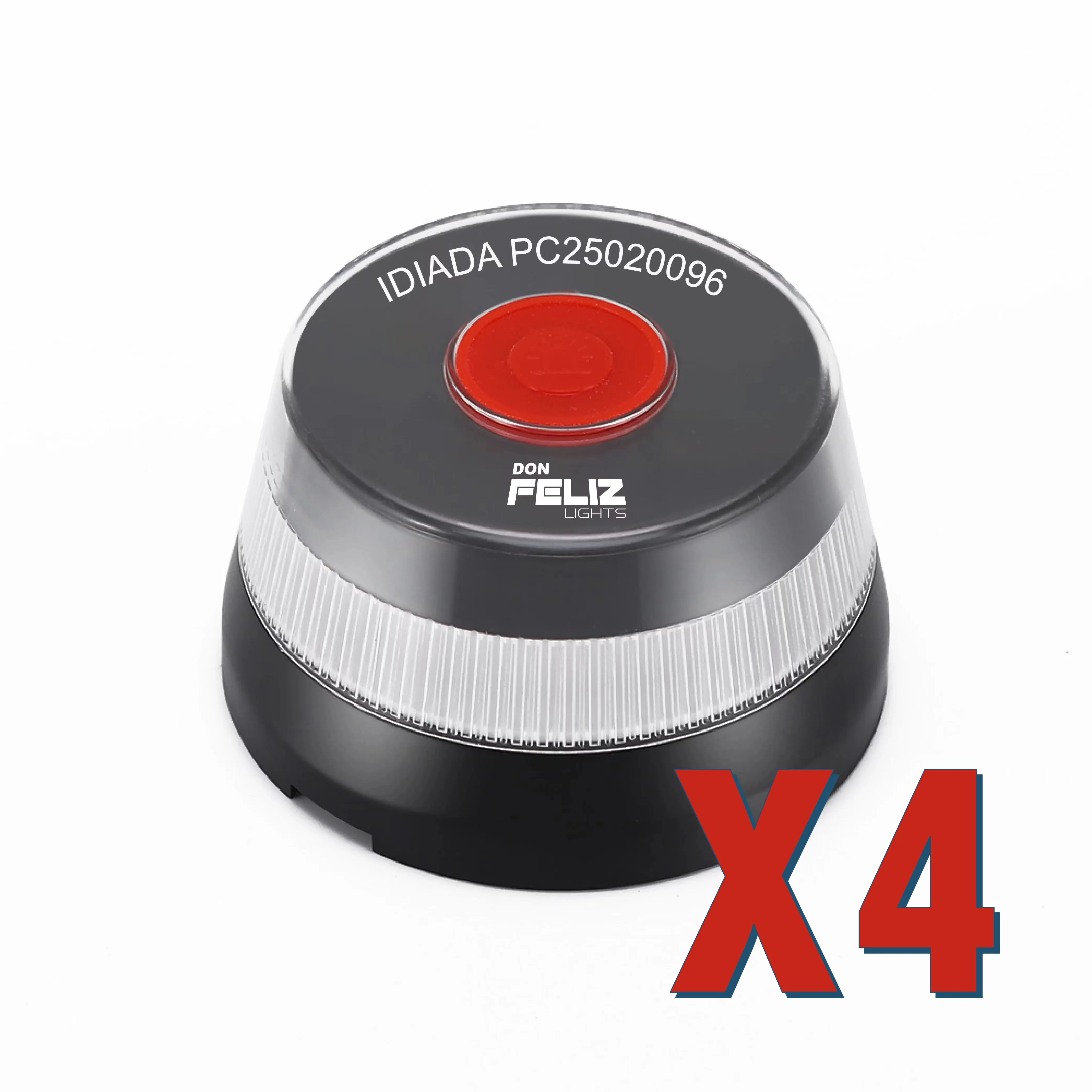 4 units v16 don feliz emergency beacon connected with dgt 3.0 geolocation, approved emergency light, connected and authorized by dgt, v16 signal with batteries included, telephone connectivity, 360 degree vision