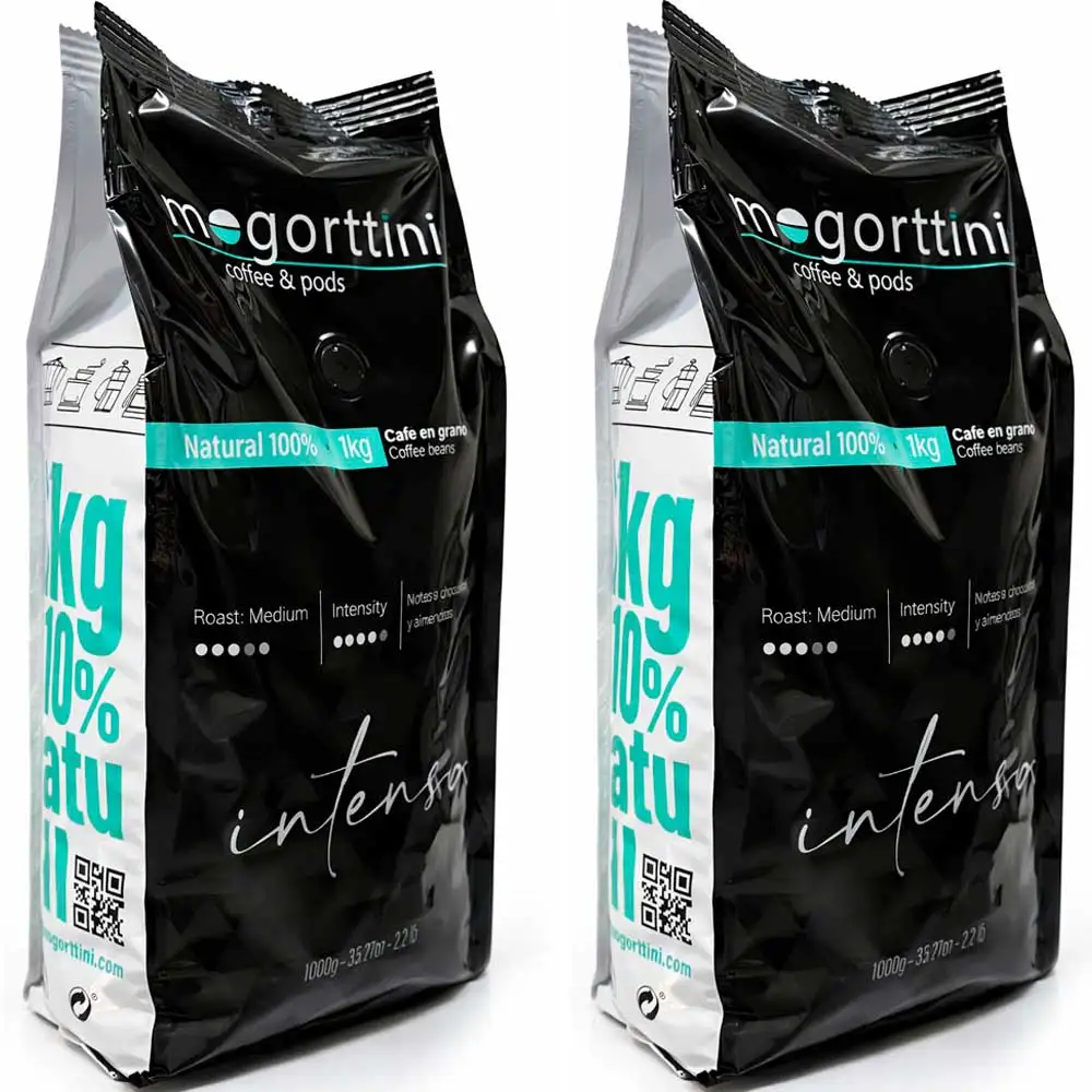 Mogorttini- pack 2 kilos natural espresso intenso café en grano - ideal for professionals, hospitality and large consumers