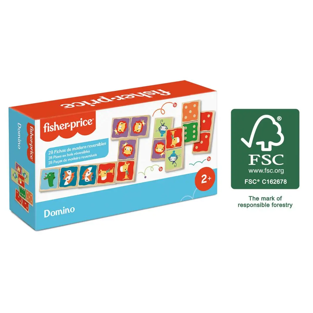 Cayro Juego de Dominó de Madera Reversible con 28 Fichas - Juego de Mesa Educativo y de Habilidad