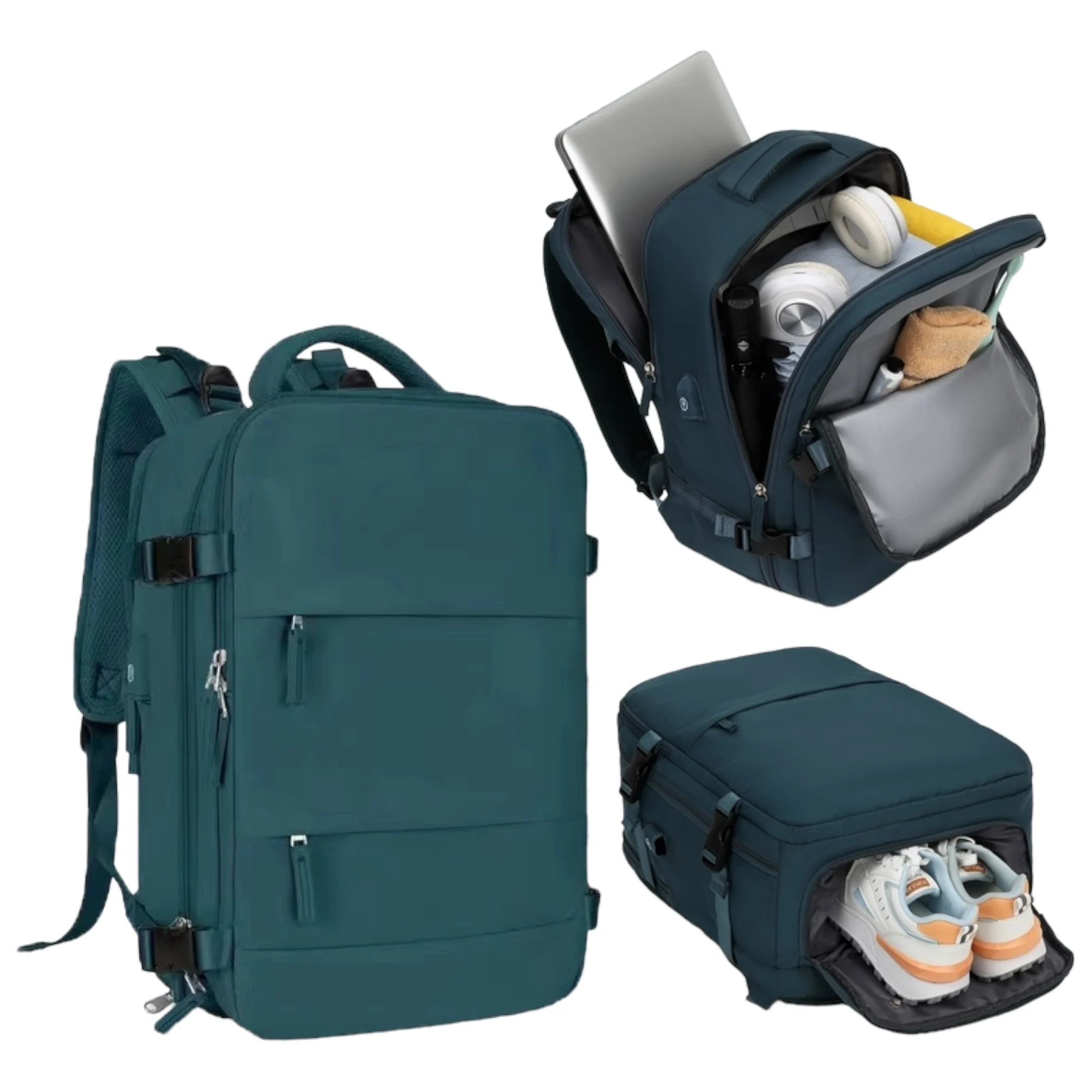 Travel backpack for airplane cabin 45x36x20 for vueling, easyjet, ryanair waterproof and spacious hand luggage with shoe compartment and usb port multifunctional anti-theft backpack for travel and es (250 2210-001 1288 d1)