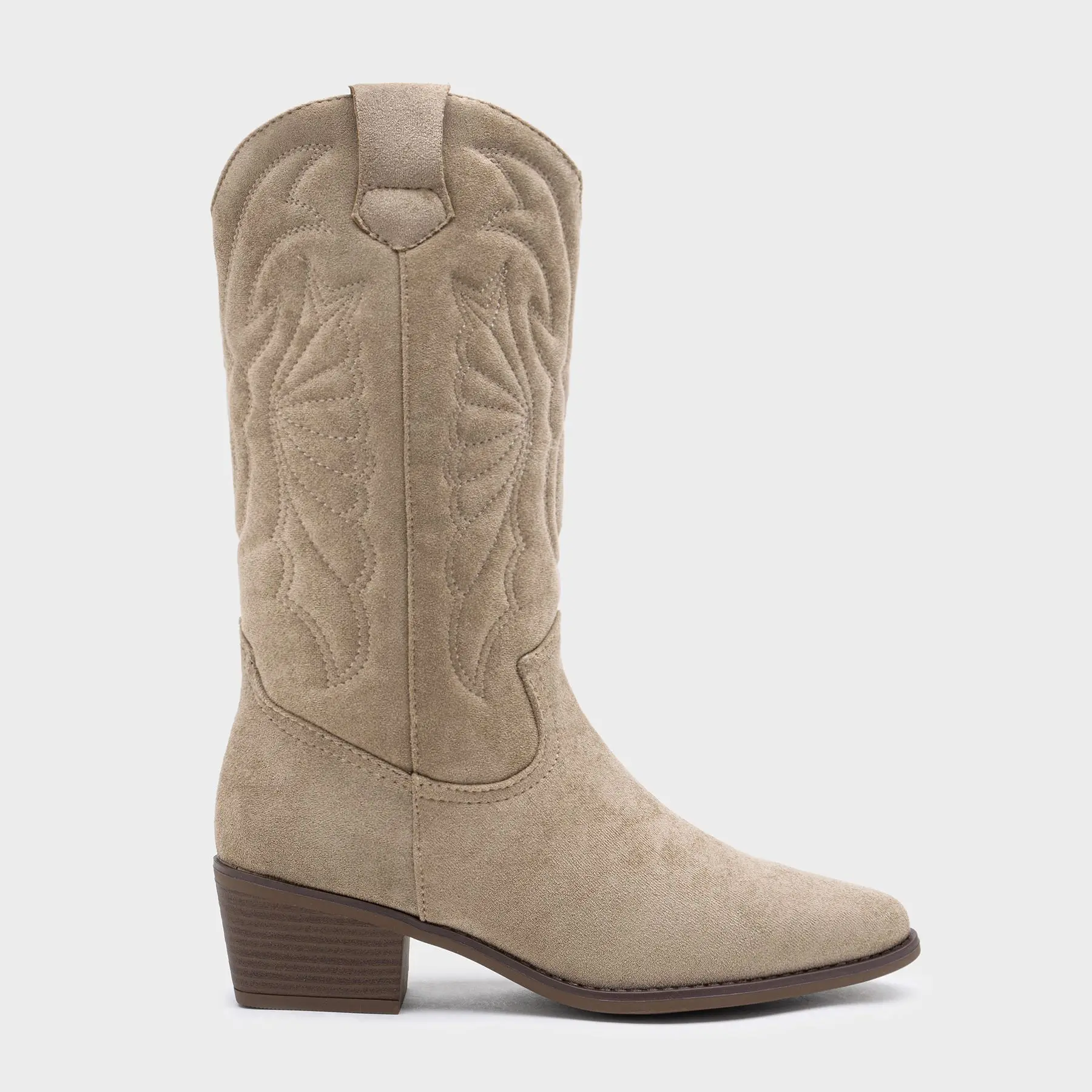 Botas Cowboy Mujer con Cremallera Interior con Tacón Medio 5-6 cm ...