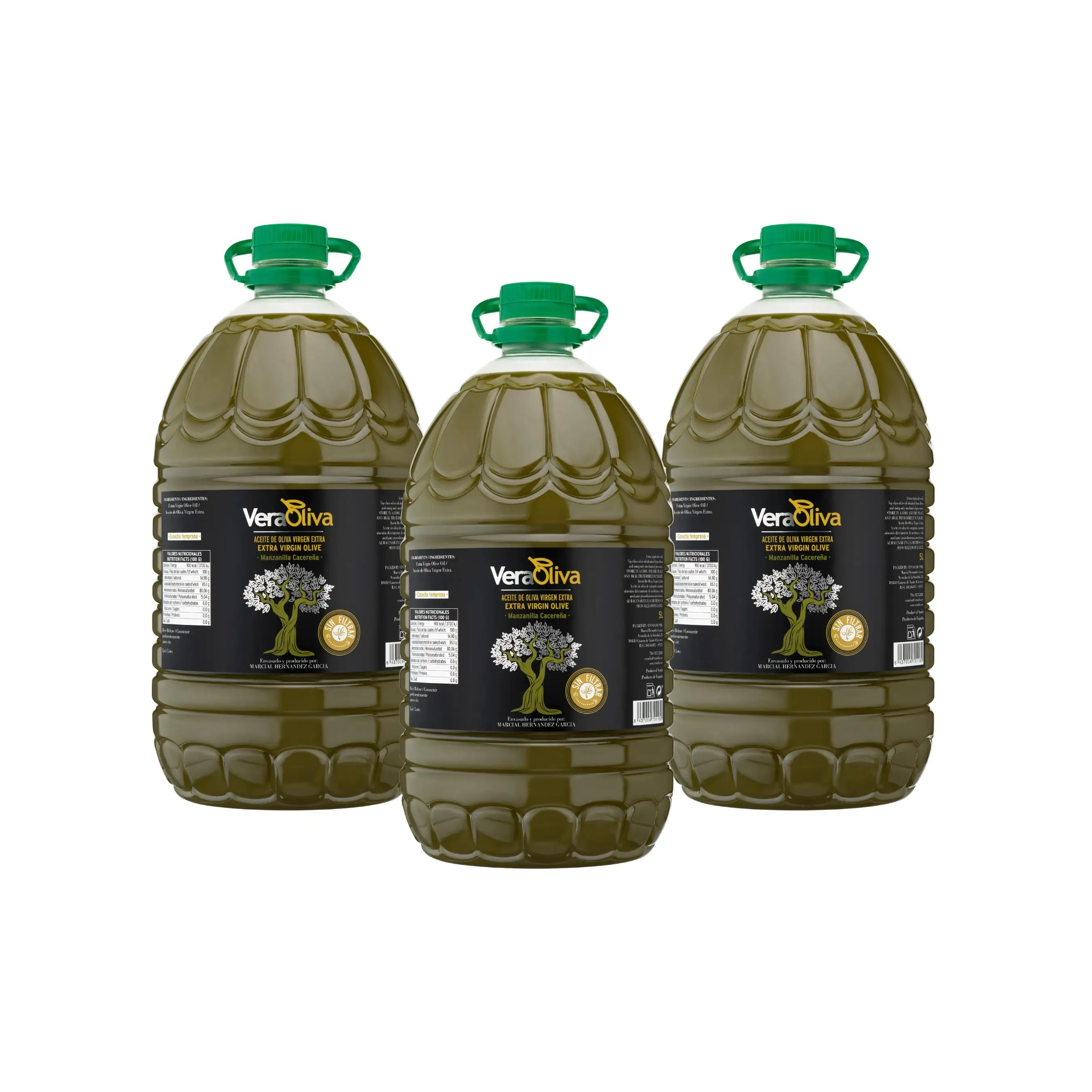 Pack unfiltered extra virgin olive oil - 3 x 5l bottle - early harvest