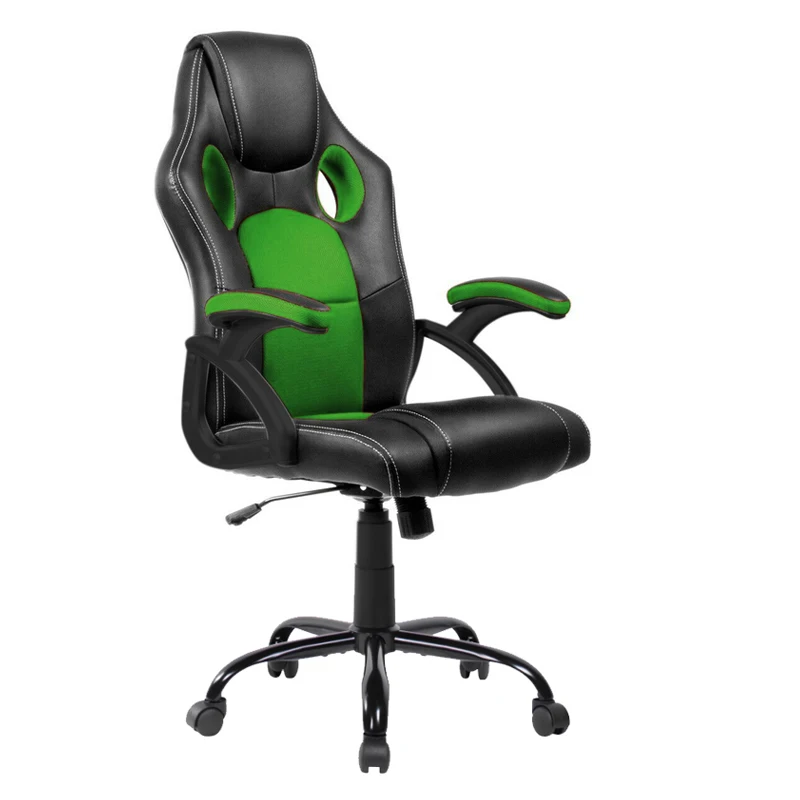 Dormidan Racing Chair - Ergonomic Gaming Swivel Office Chair with Height Adjustment, made of durable synthetic leather and featuring lumbar support, ideal for work, study, or gaming, supporting up to 80 kg.