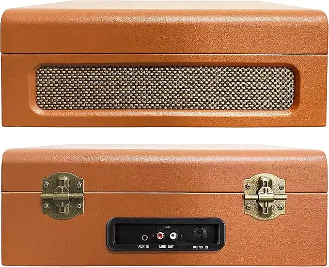 Giradischi Vintage Lauson CL614 – Bluetooth, 3 Velocità, Altoparlanti Integrati, Design Valigetta
