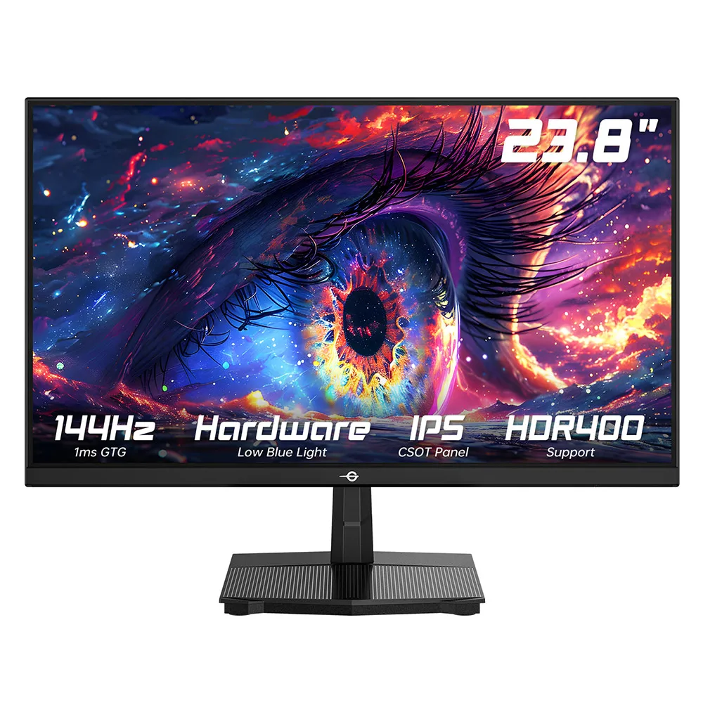 TITAN ARMY P2418C Monitor de Oficina 24 Pulgadas, Plano 16:9 IPS, FHD@144Hz, HDR400, 99% sRGB, Luz Azul Baja de Hardware, Adaptive-Sync, Inclinable, VESA 100*100mm