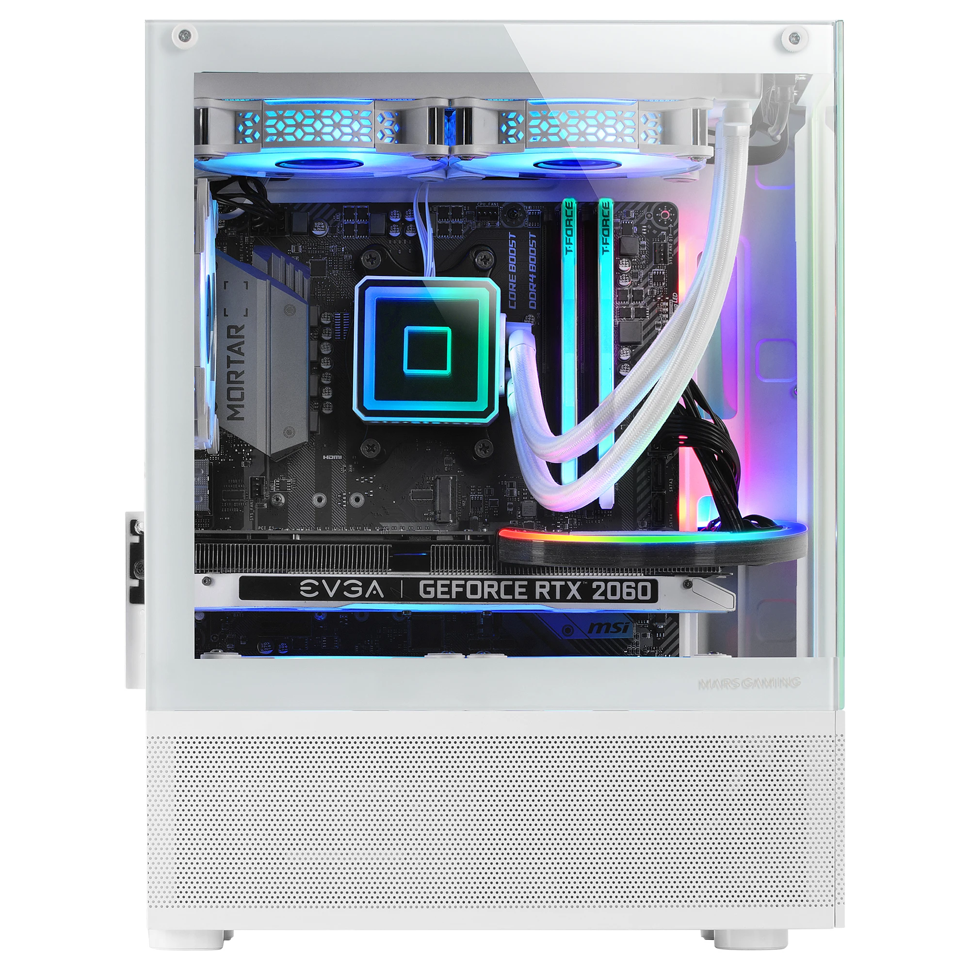 Mars Gaming MC-SE, Caja PC Micro-ATX, Panel Frontal y Lateral de Cristal Sin Marco, Diseño Inferior con Tecnología AirTech Mesh, Minitorre Gaming Doble Cámara, Soporte Refrigeración Líquida, Minitorre PC Negra, Rosa o Blanca - Imagen 5