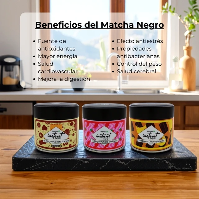 Té Matcha Negro en Polvo con Sabor a Chicle de Fresa - 100% Natural y Hecho en España 3
