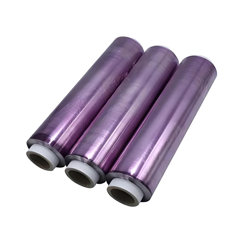 Transparent Cling Film Roll Set 3 Rolls 30cm x 300m for Kitchen and Food Storage, Food Grade PVC, Moisture Proof, Ideal for Refrigeration and Microwave Use, Purple Color by M2 Tec