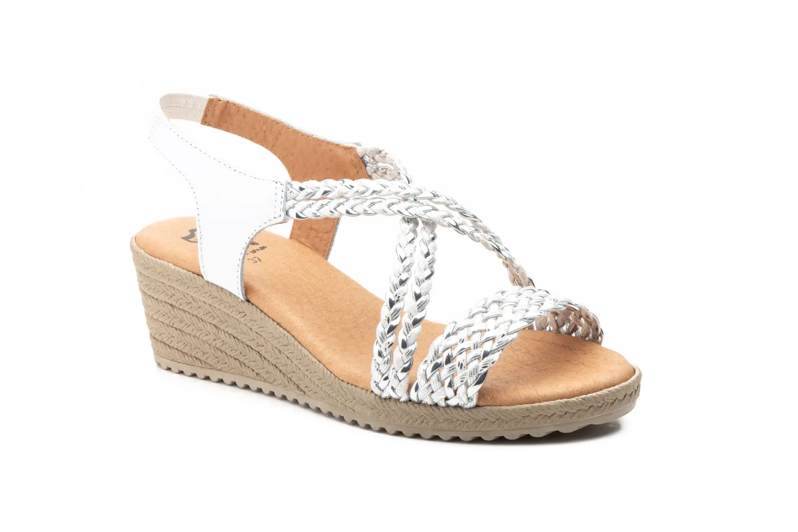 Braided wedge sandals detail view