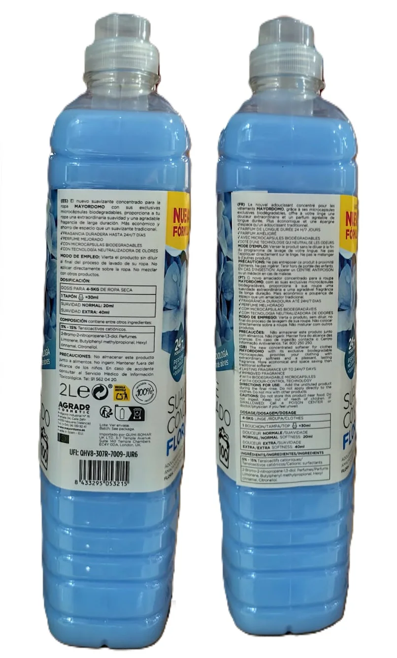 MAYORDOMO Suavizante Concentrado FLORAL 2L hasta 100 Lavados (Pack 4 uds) -  Tecnología Neutralizadora de Olores, con Microcápsulas Biodegradables,  Perfume mejorado más duradero hasta 24h / 7 días - AliExpress 15
