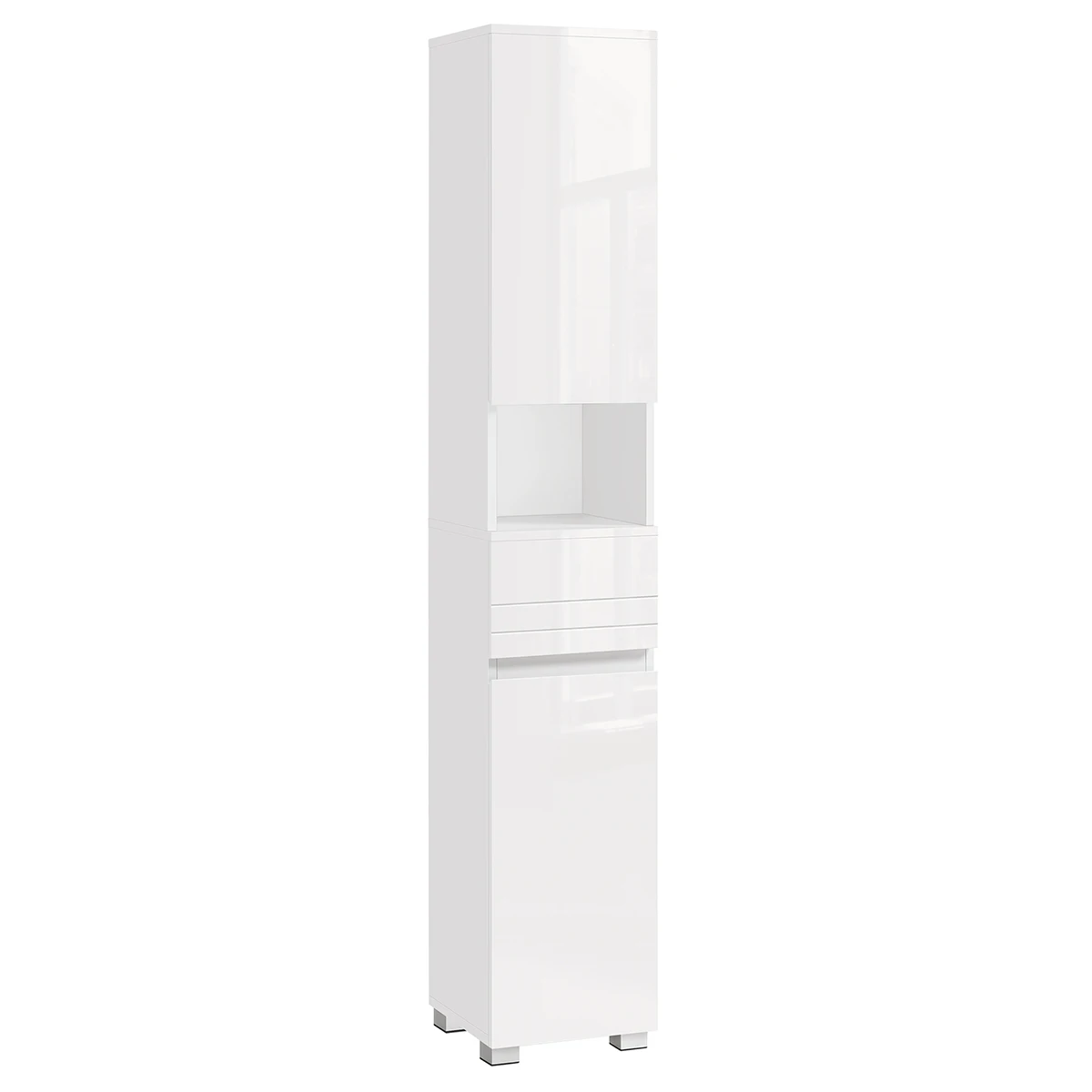 VASAGLE Bathroom Cabinet, versatile storage unit with 6 compartments, adjustable shelves, and a drawer, made of durable MDF, dimensions 30 x 30 x 170 cm, available in White/Grey/Black, perfect for modern bathroom furniture.
