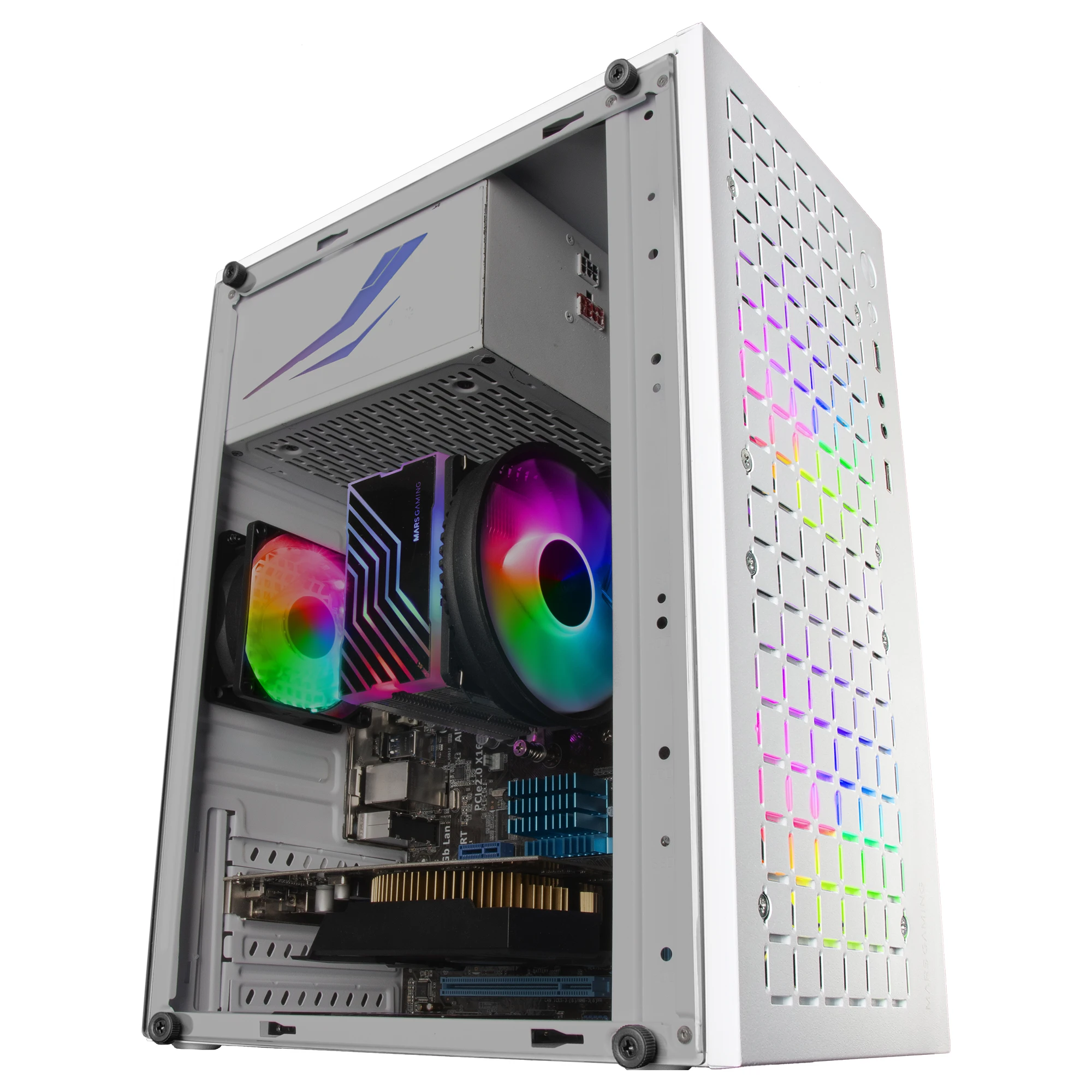 Mars Gaming MC-CORE, Caja Gaming Compacta MicroATX, Diseño Frontal Metal-Mesh, Ventana Lateral Completa, 2X Ventiladores FRGB 120mm - Imagen 7