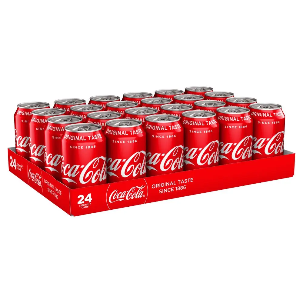 Coca cola original can 33cl package 24 units refreshing drink for storage and events - imported from europe