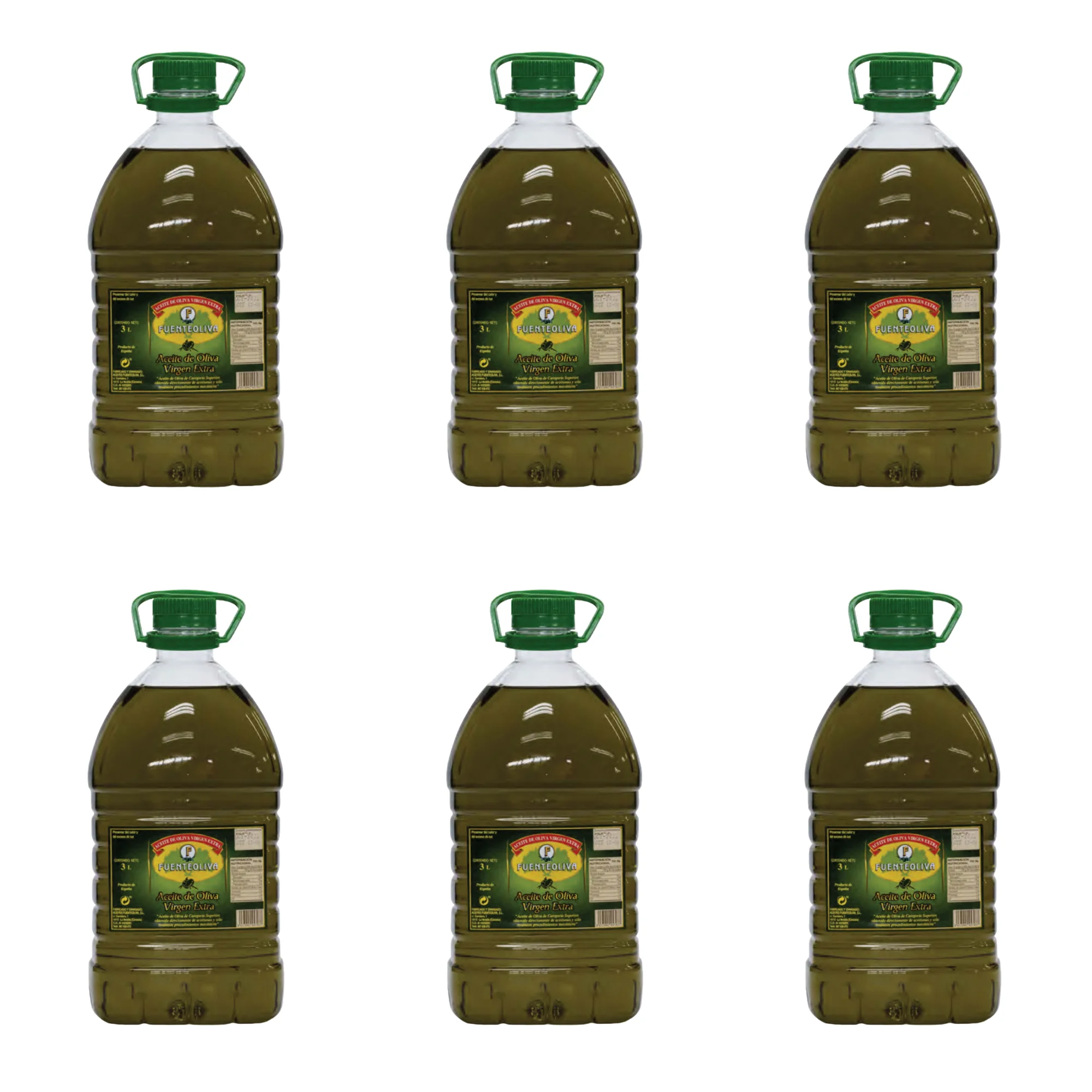 Fuenteoliva Aceite de Oliva Virgen Extra categoria superior Pack de 6 botellas 3 Litros