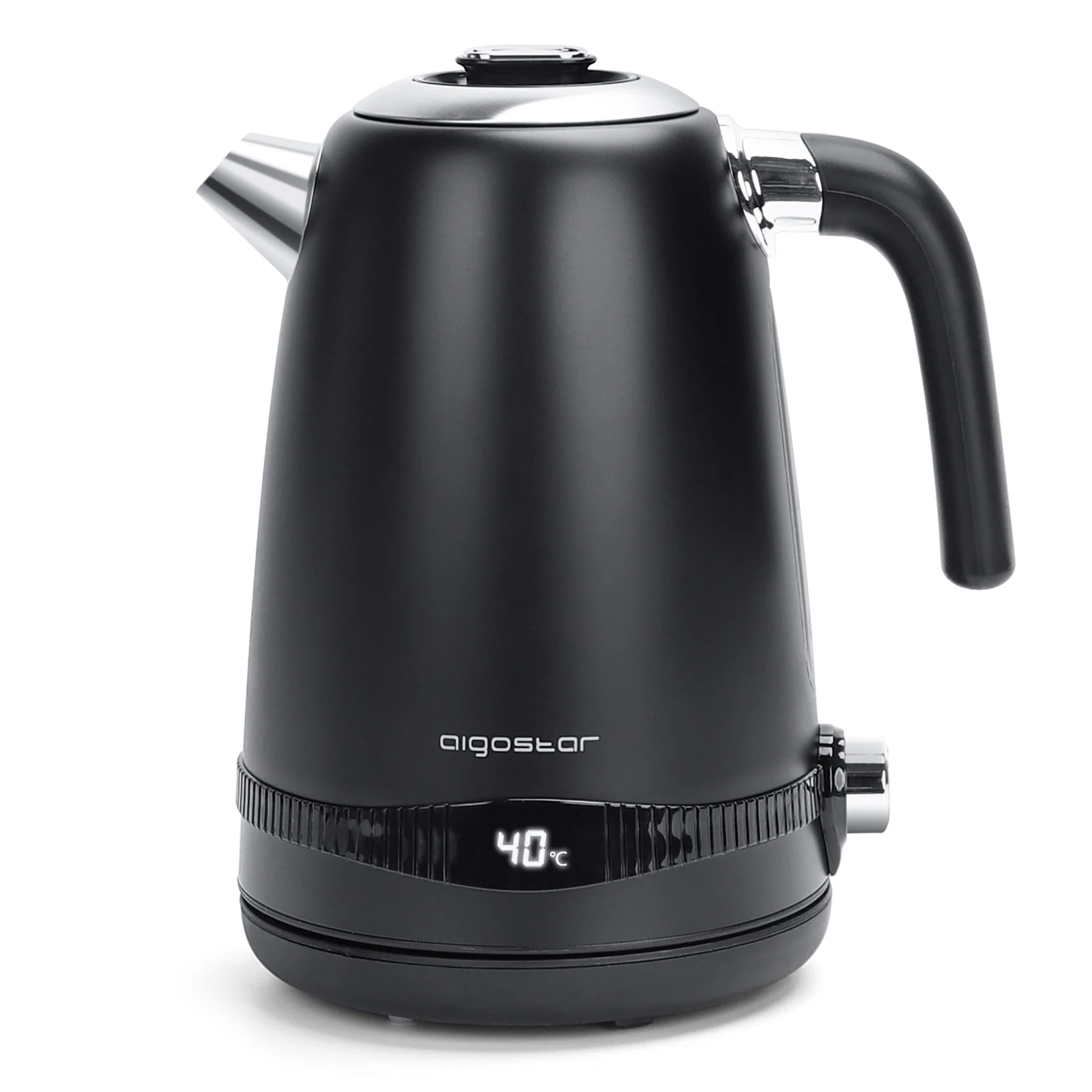 AIGOSTAR Hervidor de Agua con Regulador de Temperatura,Regulable 40°C a 100°C, con Pantalla LED（1,7 L, 2200W, Acero Inoxidable )