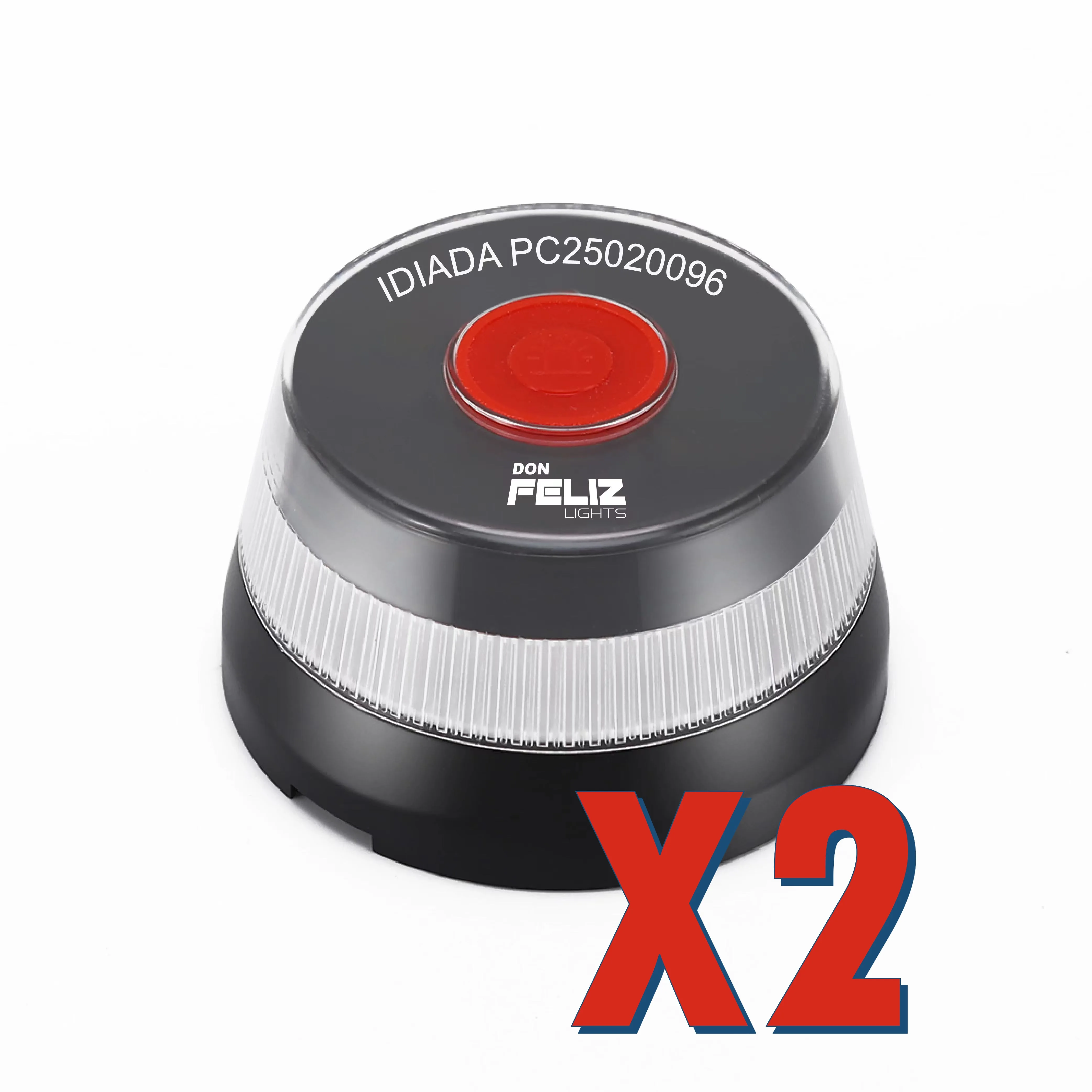 2 units v16 don feliz emergency beacon connected with dgt 3.0 geolocation, approved emergency light, connected and authorized by dgt, v16 signal with batteries included, telephone connectivity, 360 degree vision