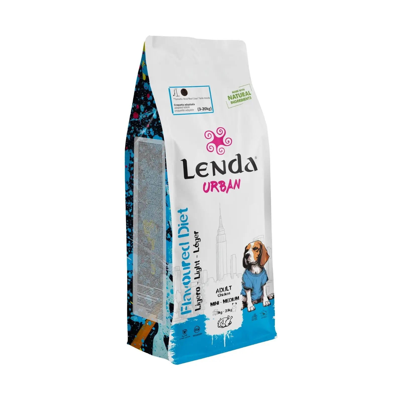Lenda Urban Light - Cibo Naturale a Basso Contenuto Calorico per Cani di Taglia Mini e Media