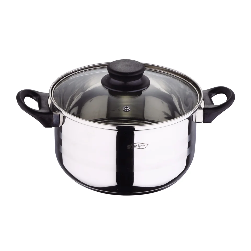 San Ignacio - Batteria di pentole Nona in acciaio inox 16/18/20/24 cm adatta per induzione con set di pentole 22/24/26 cm Daimiel