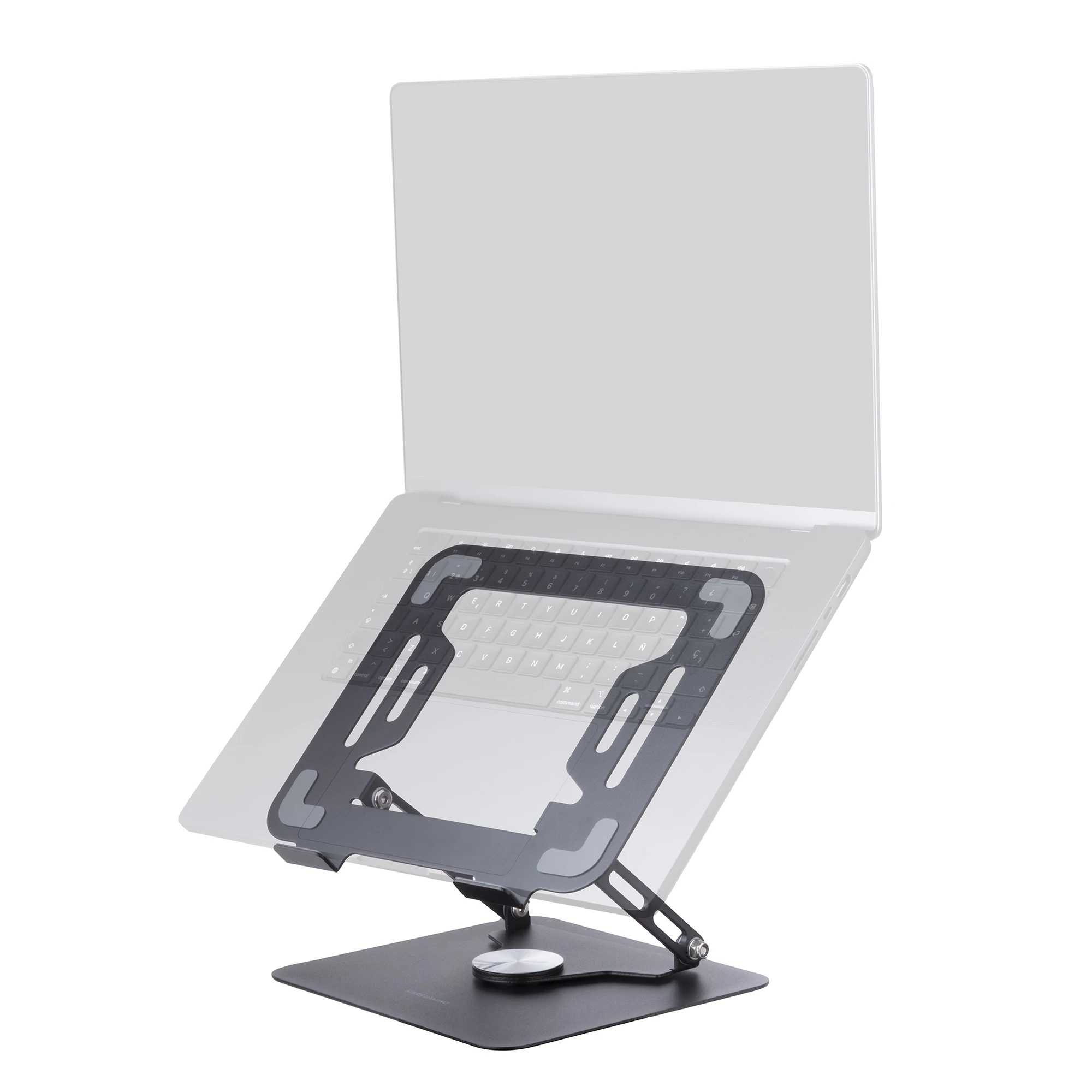 Mars Gaming MA-RSN, Soporte para Portátiles y Tablets hasta 17", Ajuste en Altura + Inclinación + Rotación 360º, Stand Estructura Acero, Almohadillas Antideslizantes, Diseño Plegable Portátil, Soporte Portátil en Negro o Plateado