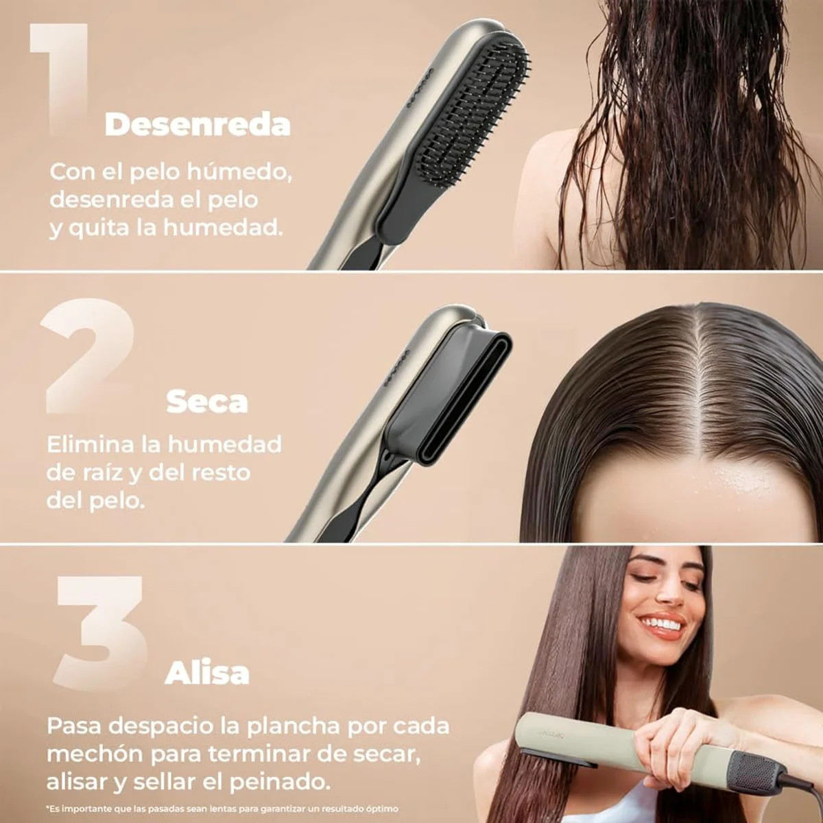 Secador Plancha de Pelo con Aire Cecotec RitualCare Air Lisse 2in1